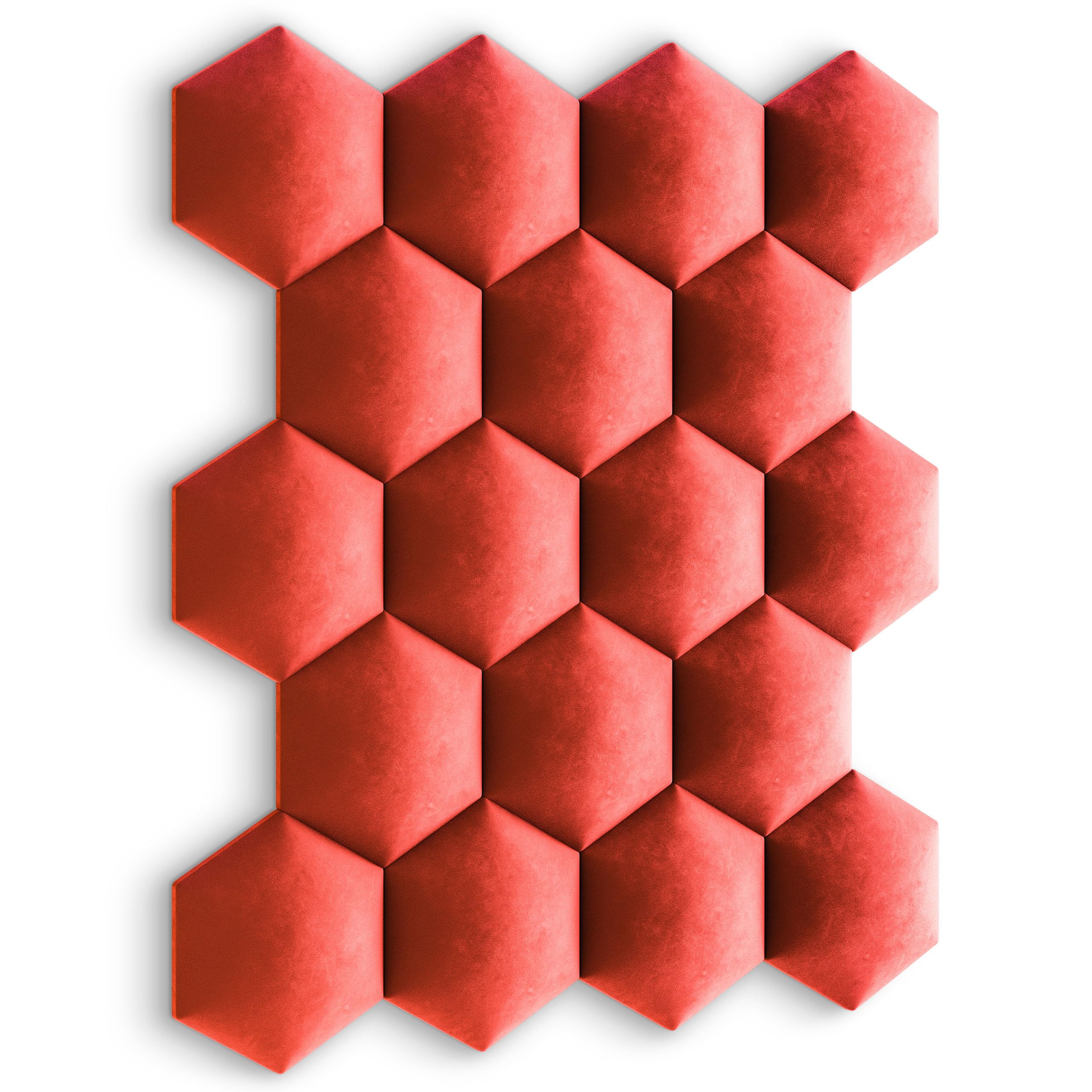 Wandkissen Hexagon Blau - Gepolstertes Wandpaneel Aus Samt Für Schlafzimmer