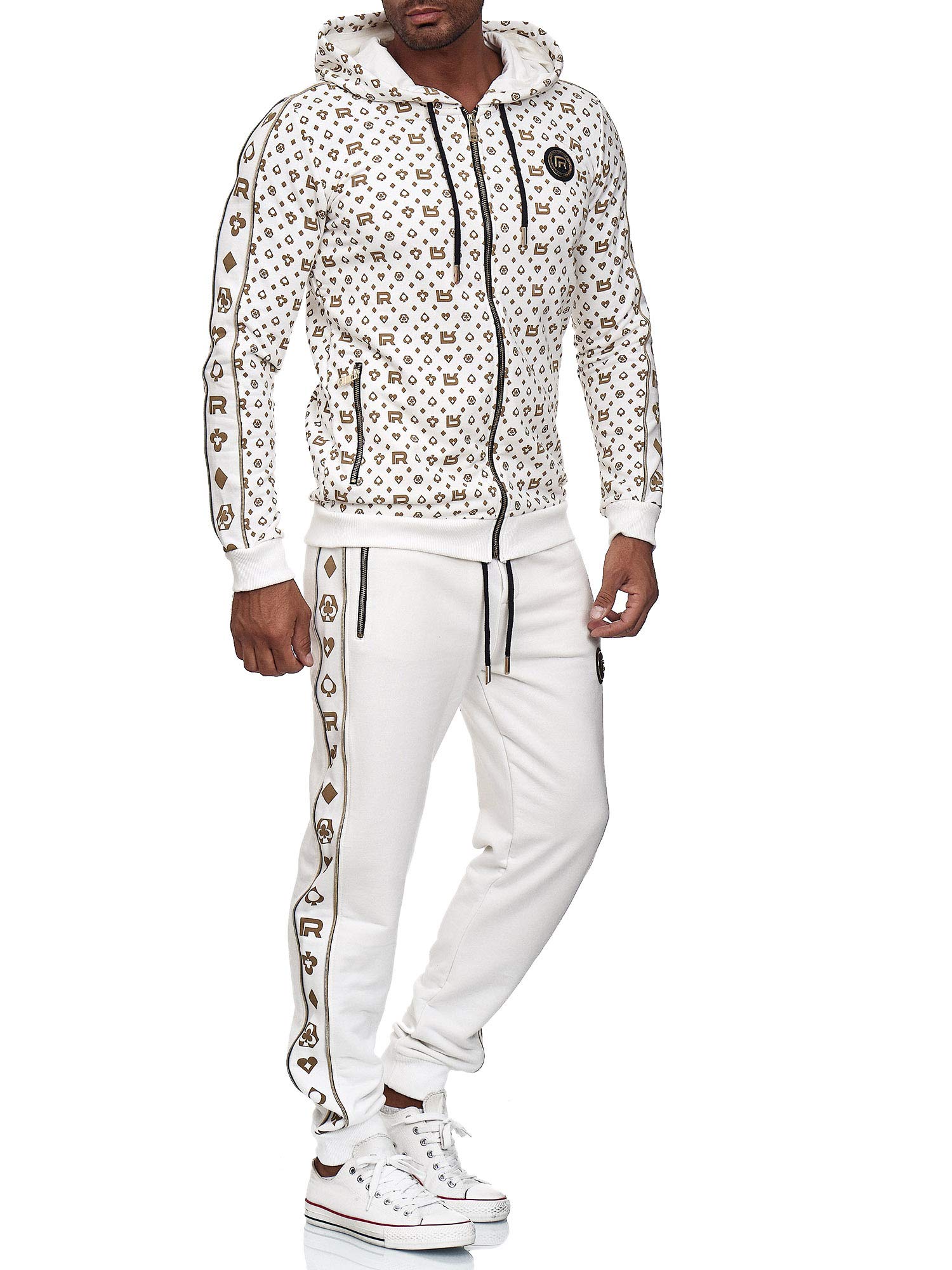 Redbridge Herren Jogginganzug Jogger Set Sweatjacke Sweathose Kombi Allover Premium
