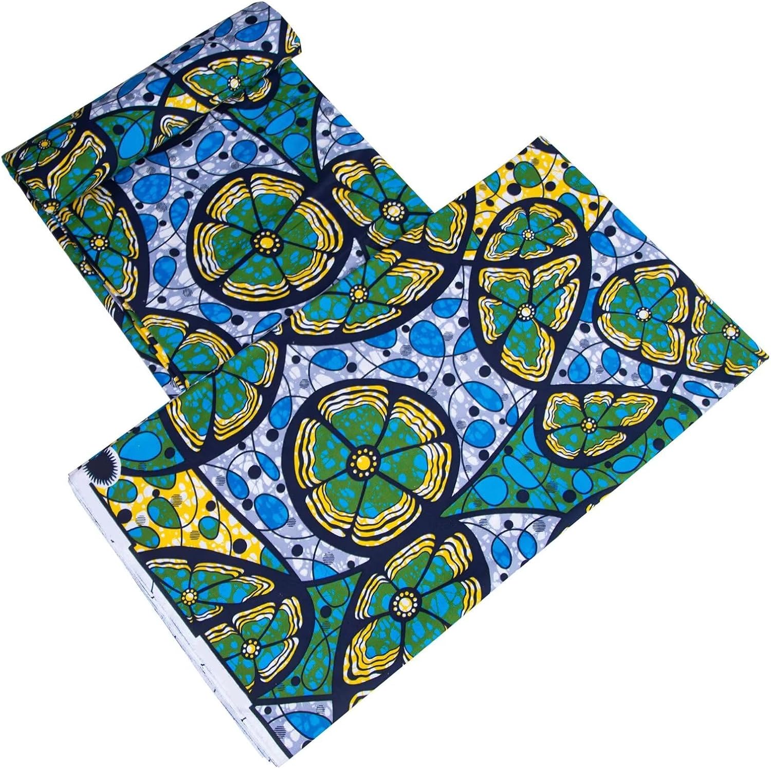 African Fabric 100% Cotton Ankara Wax Print Fabric 6 Yards Cloth for Party Dress