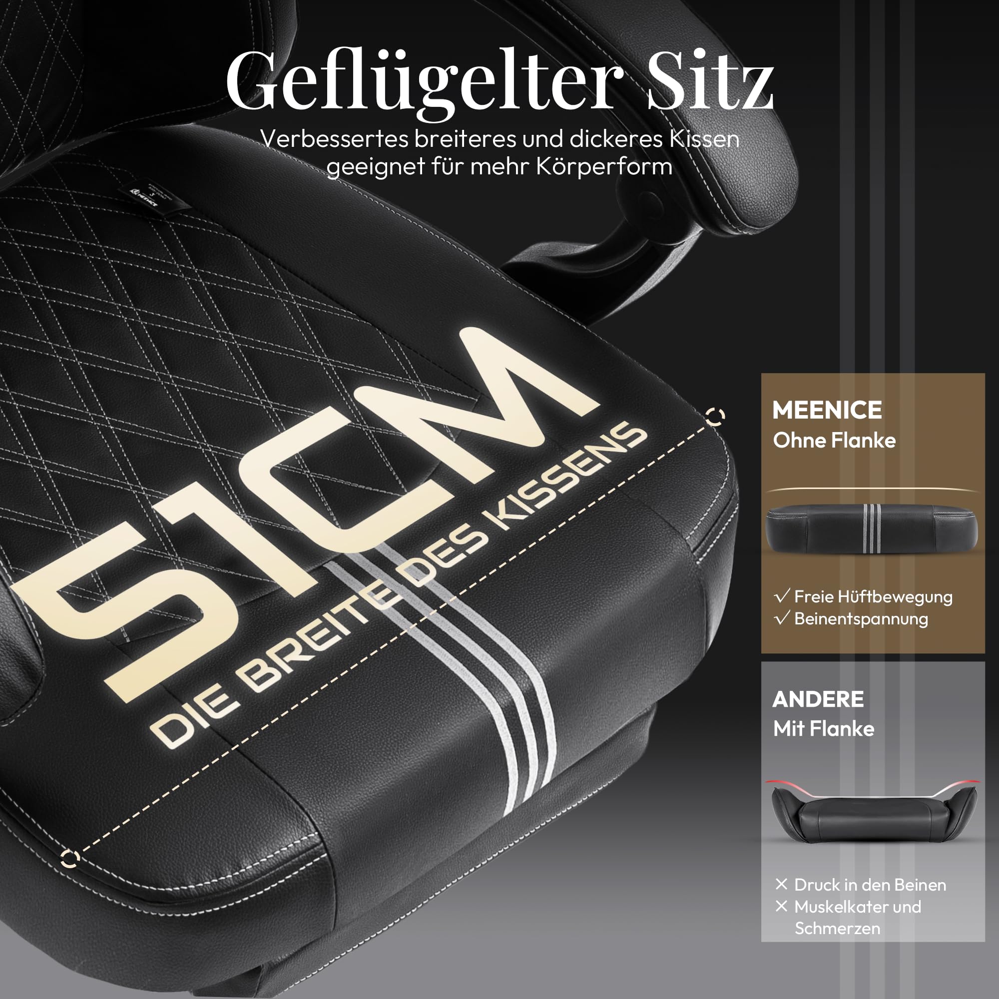 Silla de gaming con cojín de muelles ensacados y gel de refrigeración, sillón de masaje para juegos con reposapiés, silla ergonómica de juego de espalda alta para adultos, negro y blanco