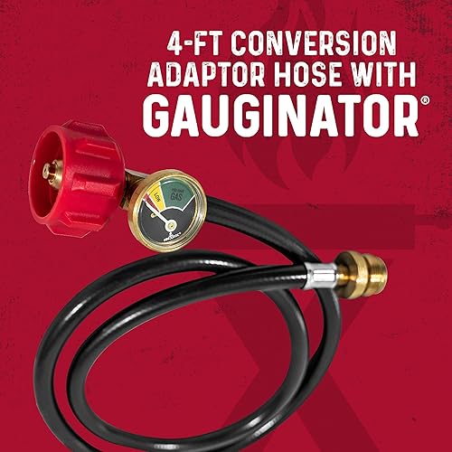 Miniatura 4 de FireDisc Manguera adaptador LP de conversión de 4 pies con gauginador  Manguera de extensión de tanque de propano  Línea de gas de conversión para