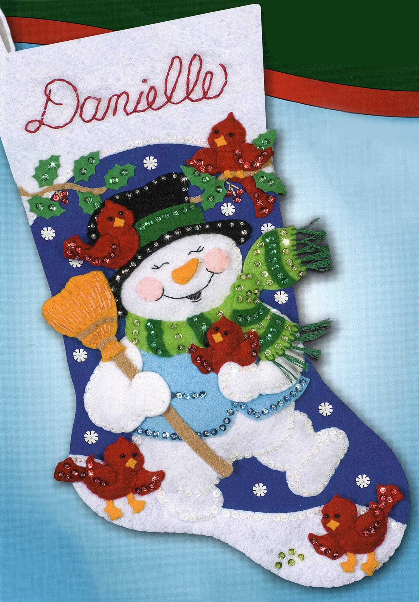 Design Works Snowman with Cardinal Stocking Kit