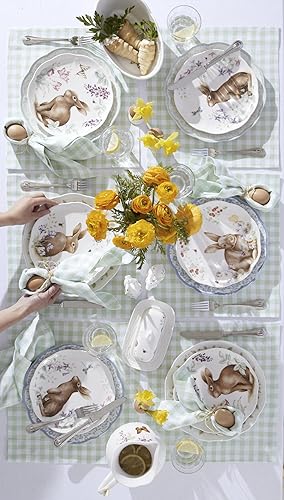 Miniatura 5 de Lenox 893455 Butterfly Meadow Bunny Mantequillera con Tapa de Conejo, Vajilla de Pascua