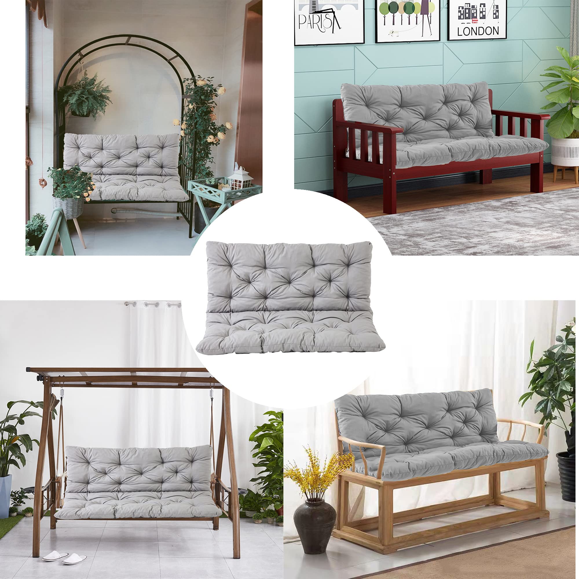 Cuscino di ricambio per dondolo con schienale, marrone scuro, 150 x 100 x 8 cm, per interni/esterni, patio, panca lunga, pavimento, portico, giardino, confortevole materiale in pelliccia