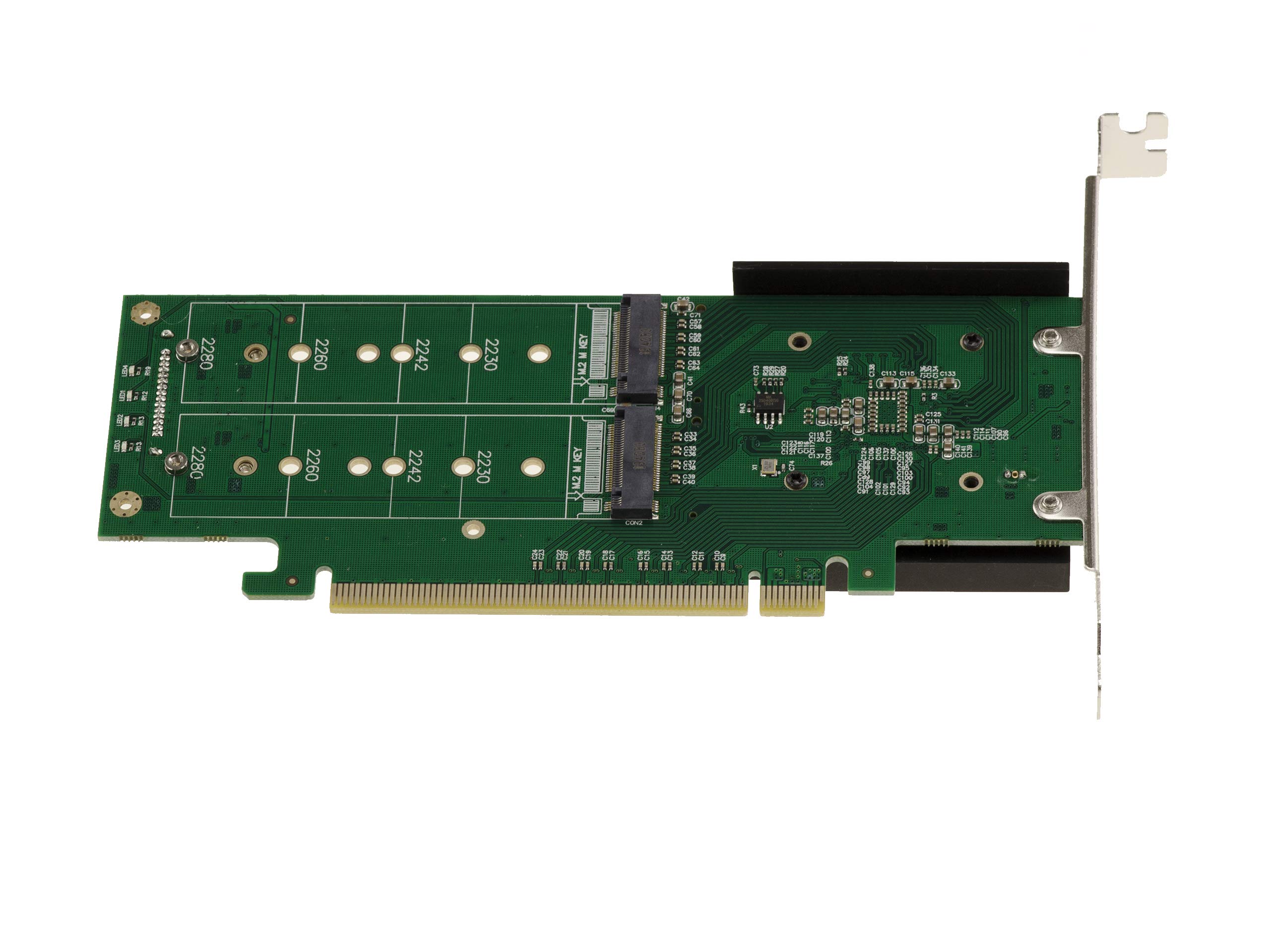 KALEA-INFORMATIQUE Tarjeta controladora M2 PCIe 3.0 x16 para 4 Unidades SSD M.2 NVMe M Key. Perfil Alto y bajo. Conjunto de Chips ASM2824.