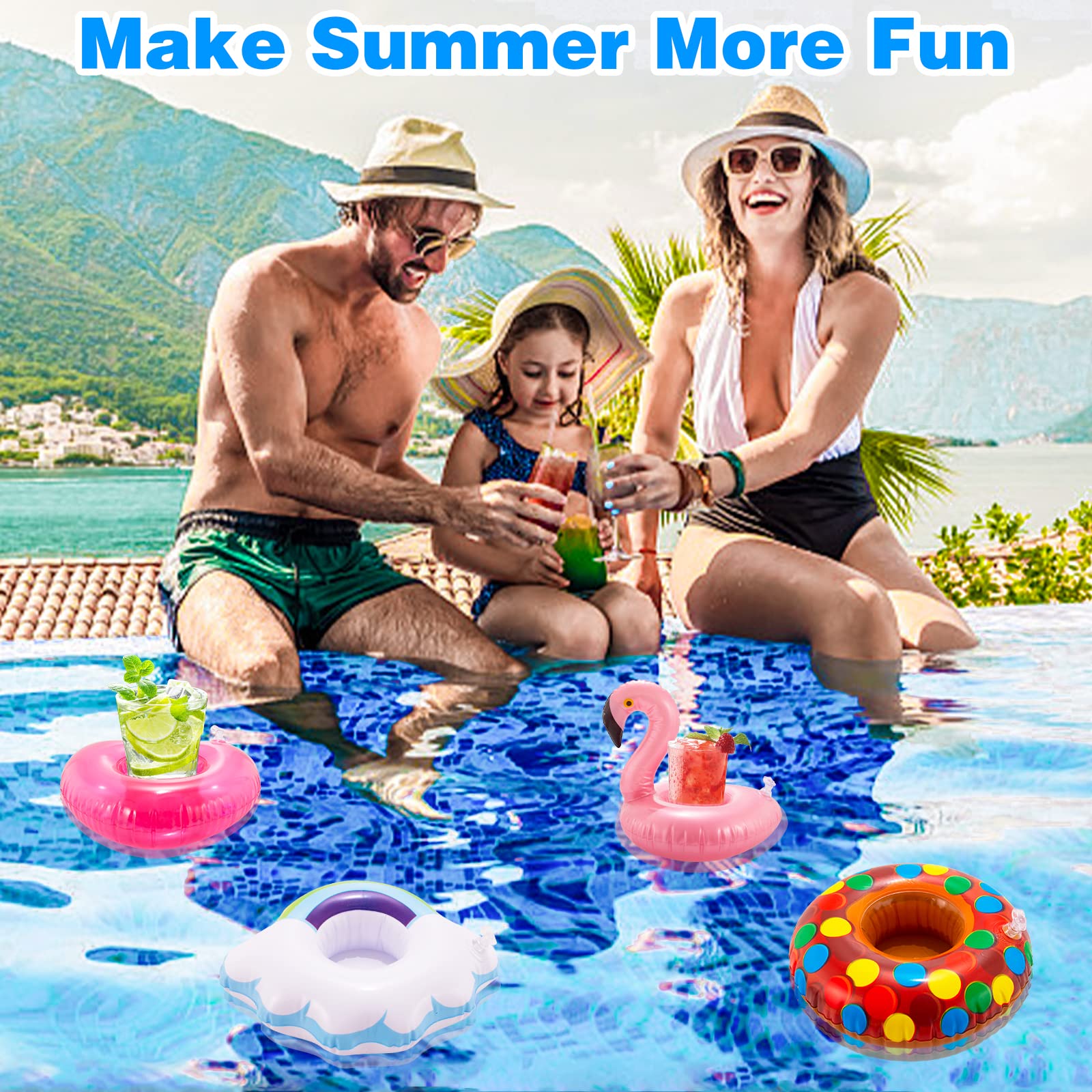 Amazon.co.jp: 空気注入式ドリンクホルダー、かわいいプール