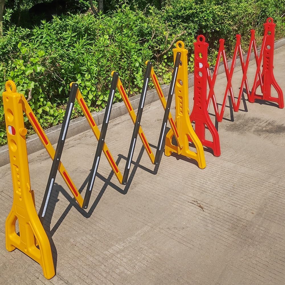 TsoLAY HSF Barricata di Sicurezza Retrattile Barricata Mobile Retrattile | Barricata di Plastica con Riflettore Iniezione d'Acqua Barriera di Sicurezza Mobile Pieghevole
