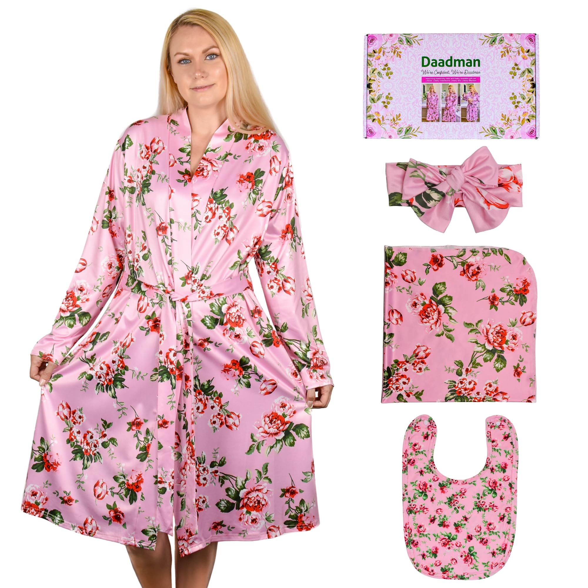 Newborn Girl Clothes Lilgiuy Maternity Robe And Swaddle Set Floral