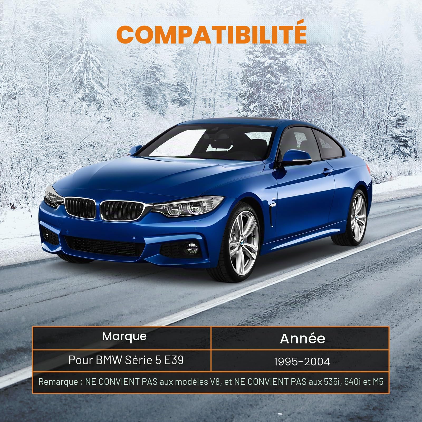 maXpeedingrods Jeu de bras de suspension pour essieu avant pour BMW Série 5 E39 Touring 8 pièces Touring 520D