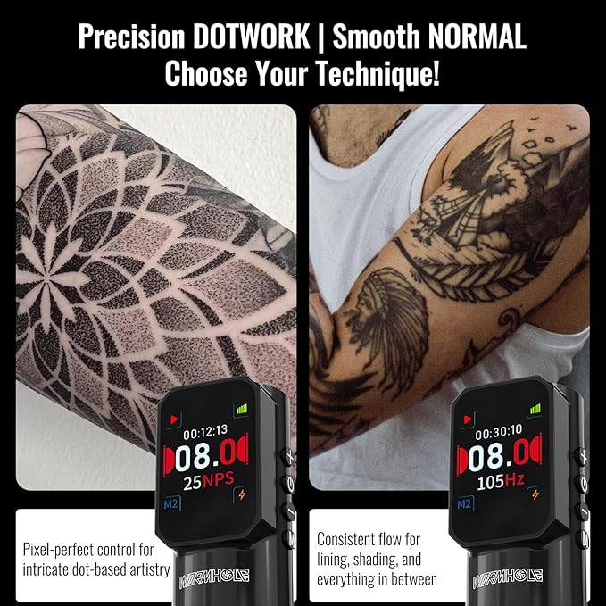 Kit Máquina Tatuar Pen Rotativa Wormhole Tattoo con Tintas y miniatura 3