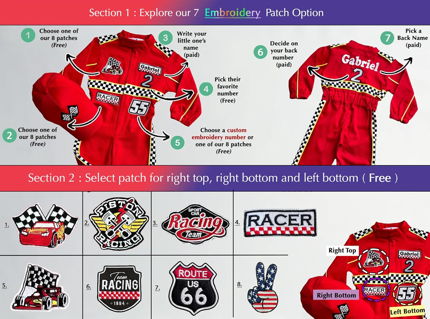 Handmade Race Car Driver Costume for Toddlers - Halloween Costume, Boys Racing Outfit, Toddler Racer Suit