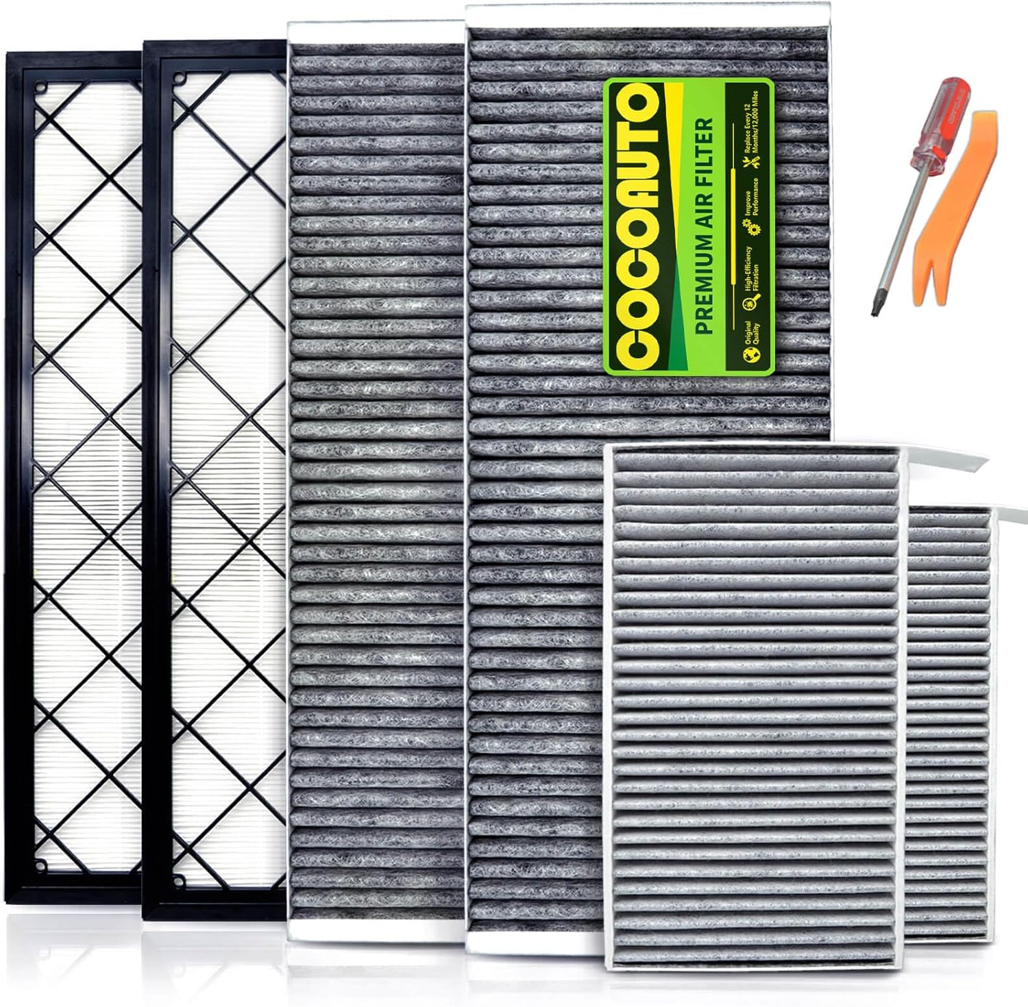 HEPA Air Intake Filter and Cabin Air Filter for Model Y 2020-2025, Oem Quality, Designed for biochemical defence, Easy Installation via Video Guide(6 Packs) Air Intake Filter Kit-Model Y