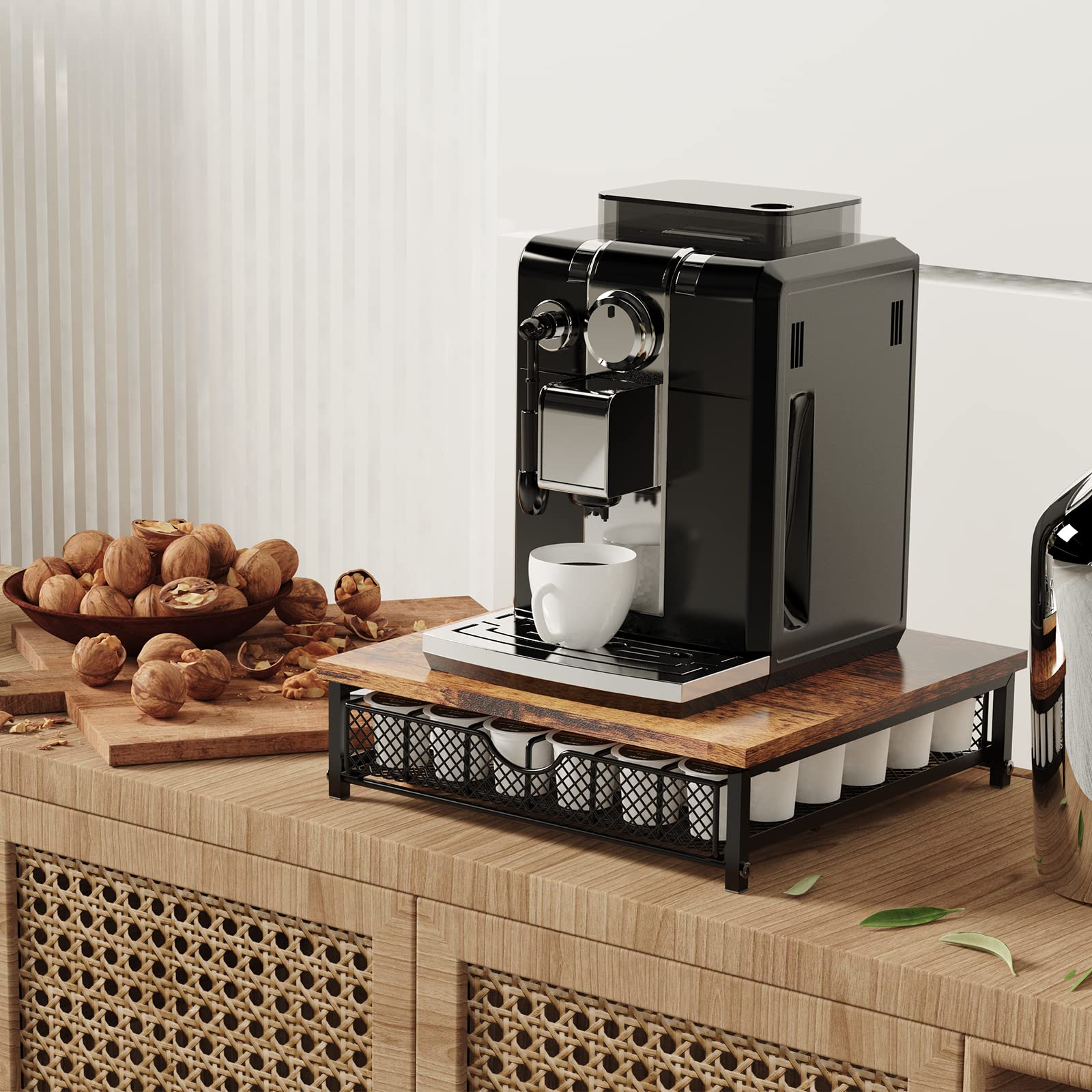 Cassetto per cialde di caffè per tazze K, organizer per capsule di caffè, con cestini, supporto per bancone del caffè in casa, ufficio, fattoria, capacità 36