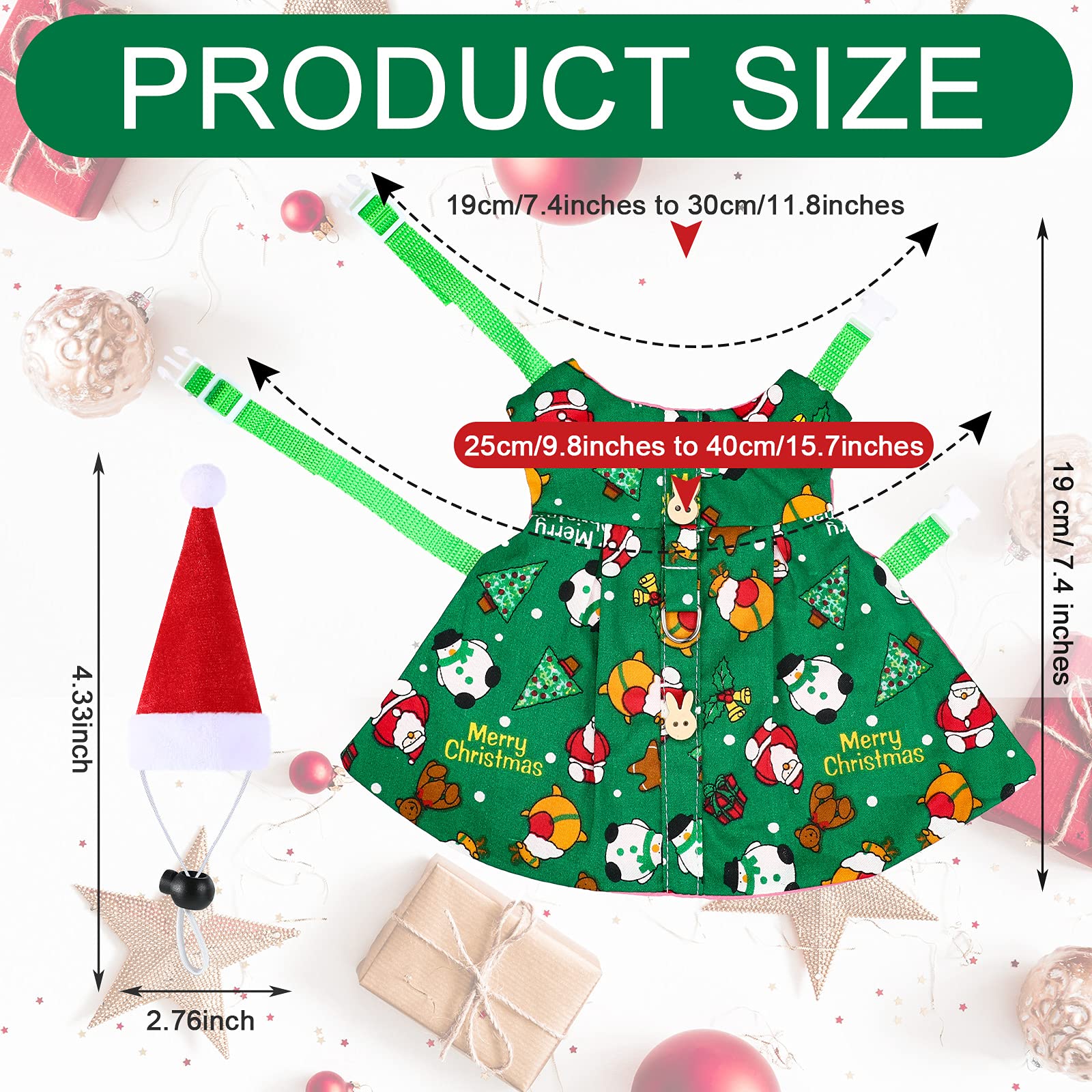 12-teiliges Weihnachtskostüm-Set Für Kleintiere – Mützen & Schals Verstellbar, Für Meerschweinchen & Kaninchen