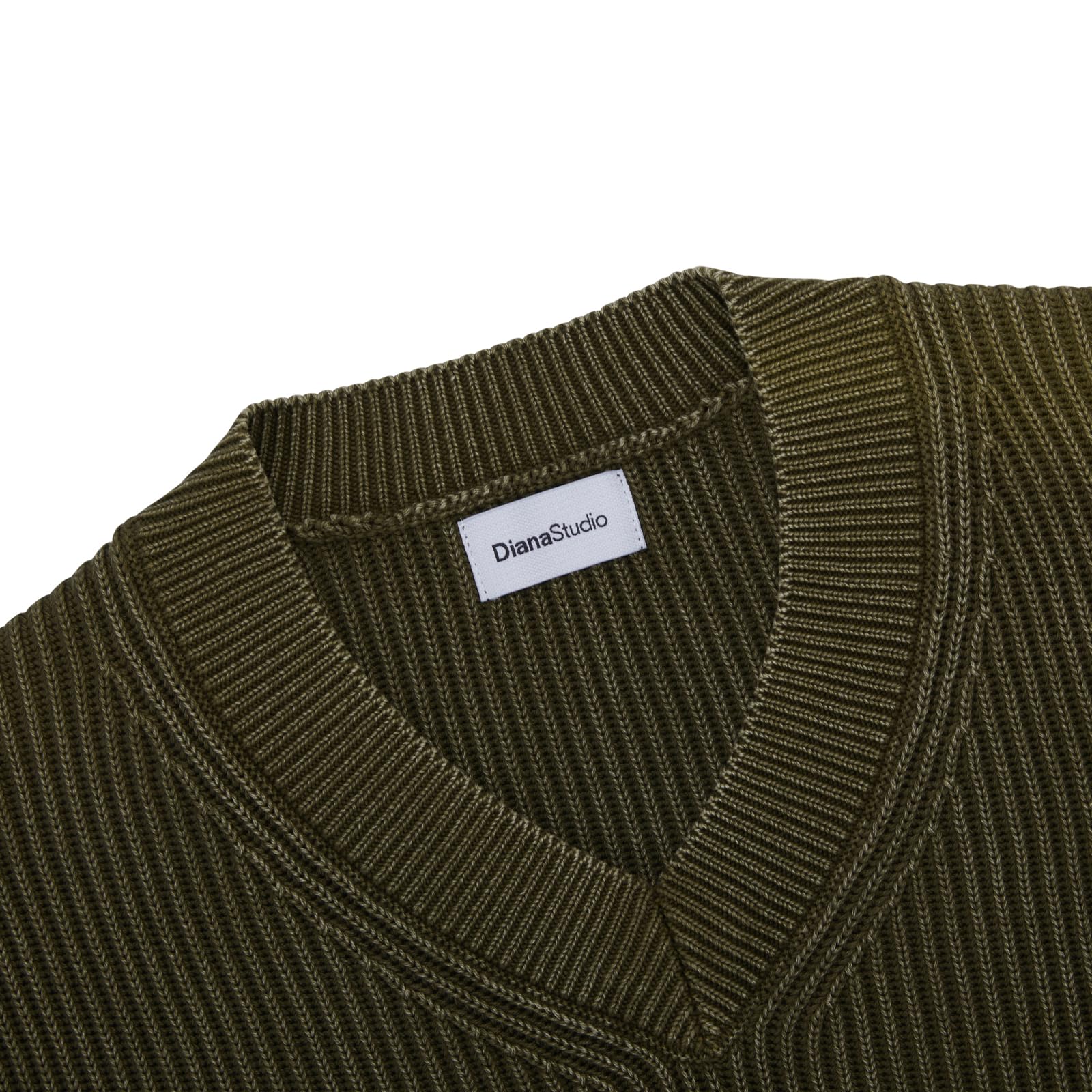 Diana Studio - Maglione Scollo V trattato a Mano in 100% Cotone, Uomo, Maniche Lunghe, Casual Fit