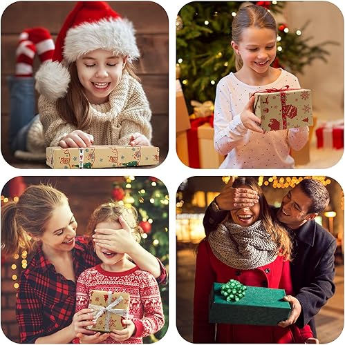 Miniatura 4 de Cintas de Navidad para envolver regalos, 60 yardas, cinta de grogrén plateado y dorado con purpurina para corona de Navidad, lazos y decoración