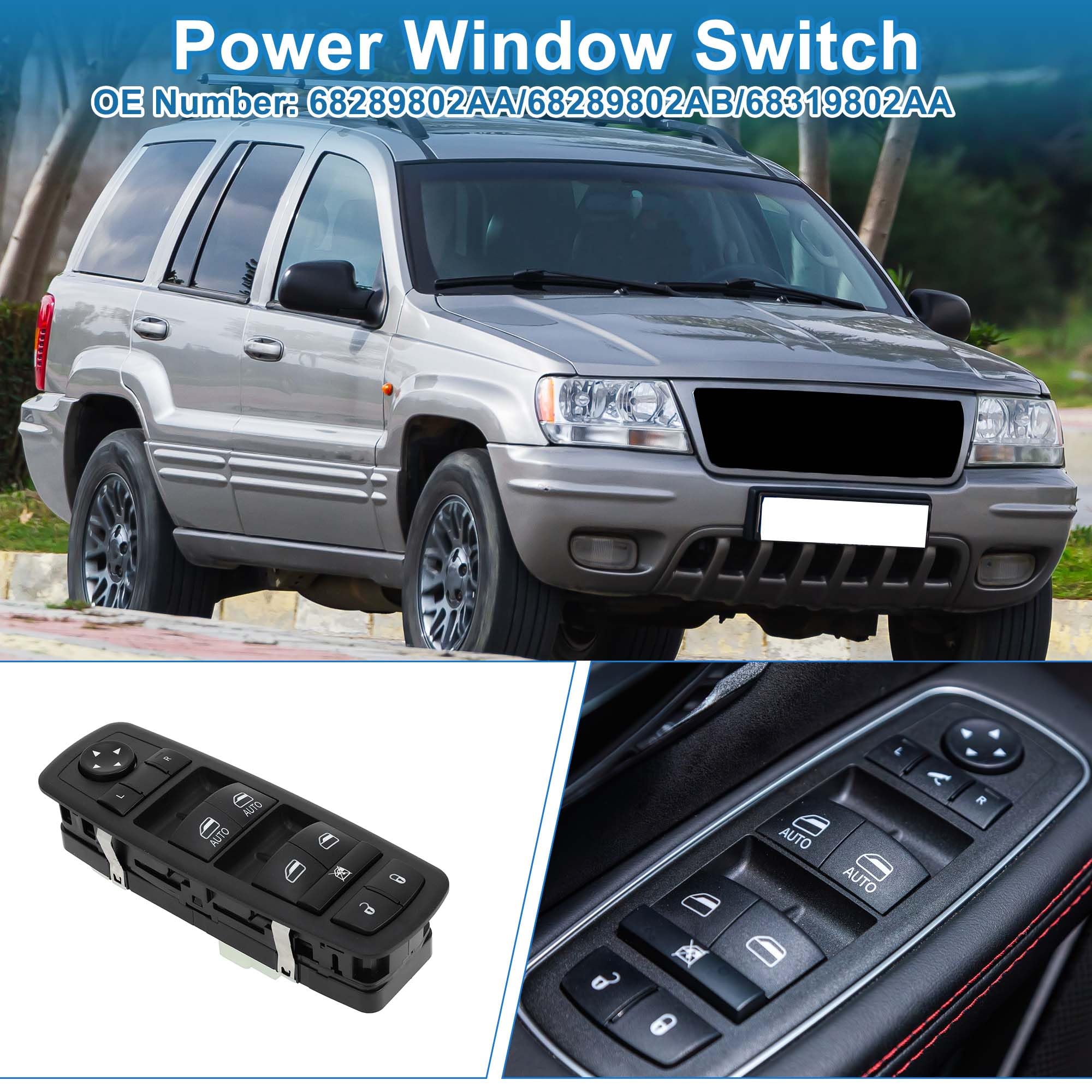 A ABSOPRO Power Window Switch nr 68289802AA/68289802AB przełącznik sterowania oknem do Durango do Jeep Grand Cherokee 2016-2019 czarny