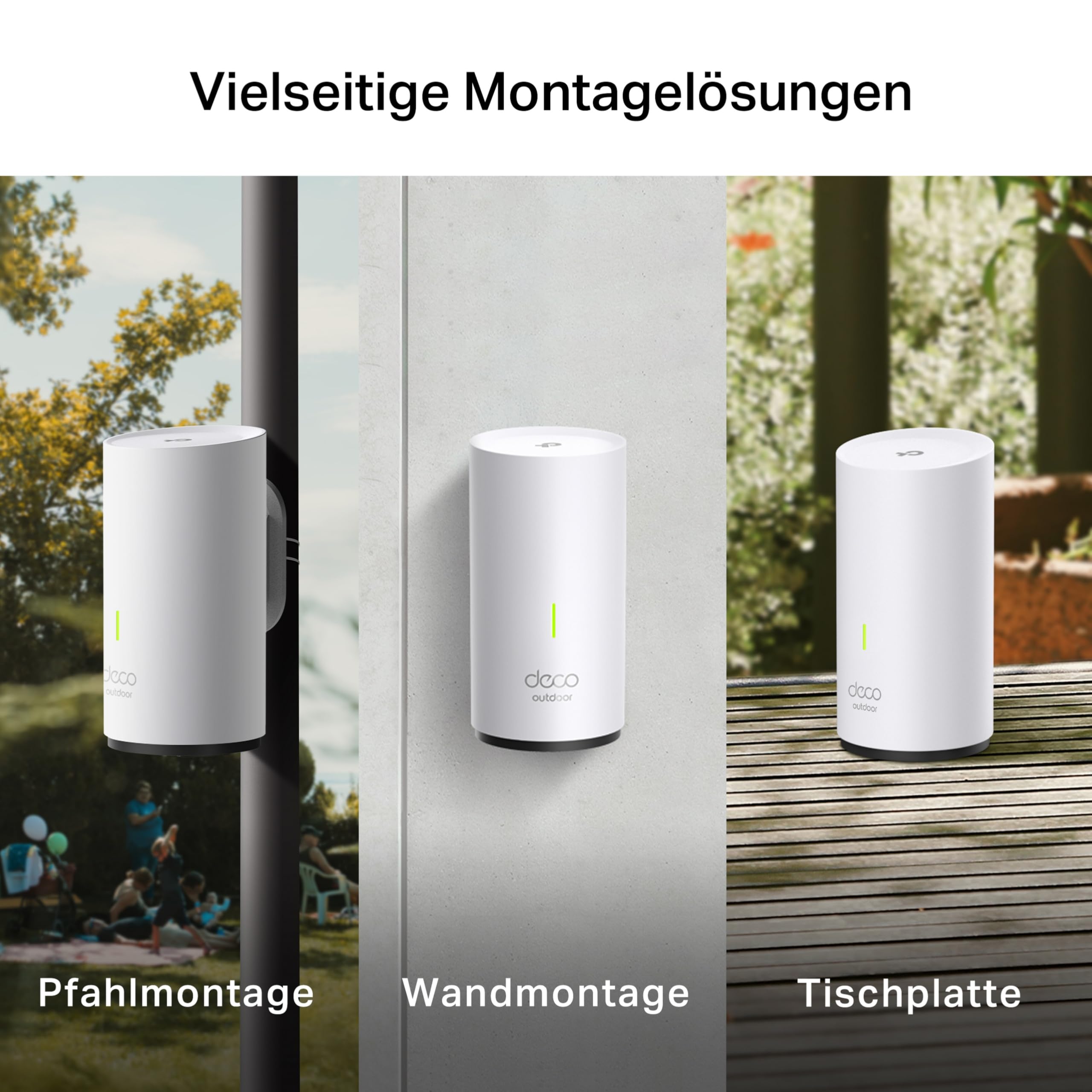 TP-Link Deco X50-Outdoor Wi-Fi 6 Mesh WLAN, AX3000 Dualband Router (2× Gigabit Ports, 802.at PoE, Außenbereich, Kompatibel mit Allen Deco-Modellen)