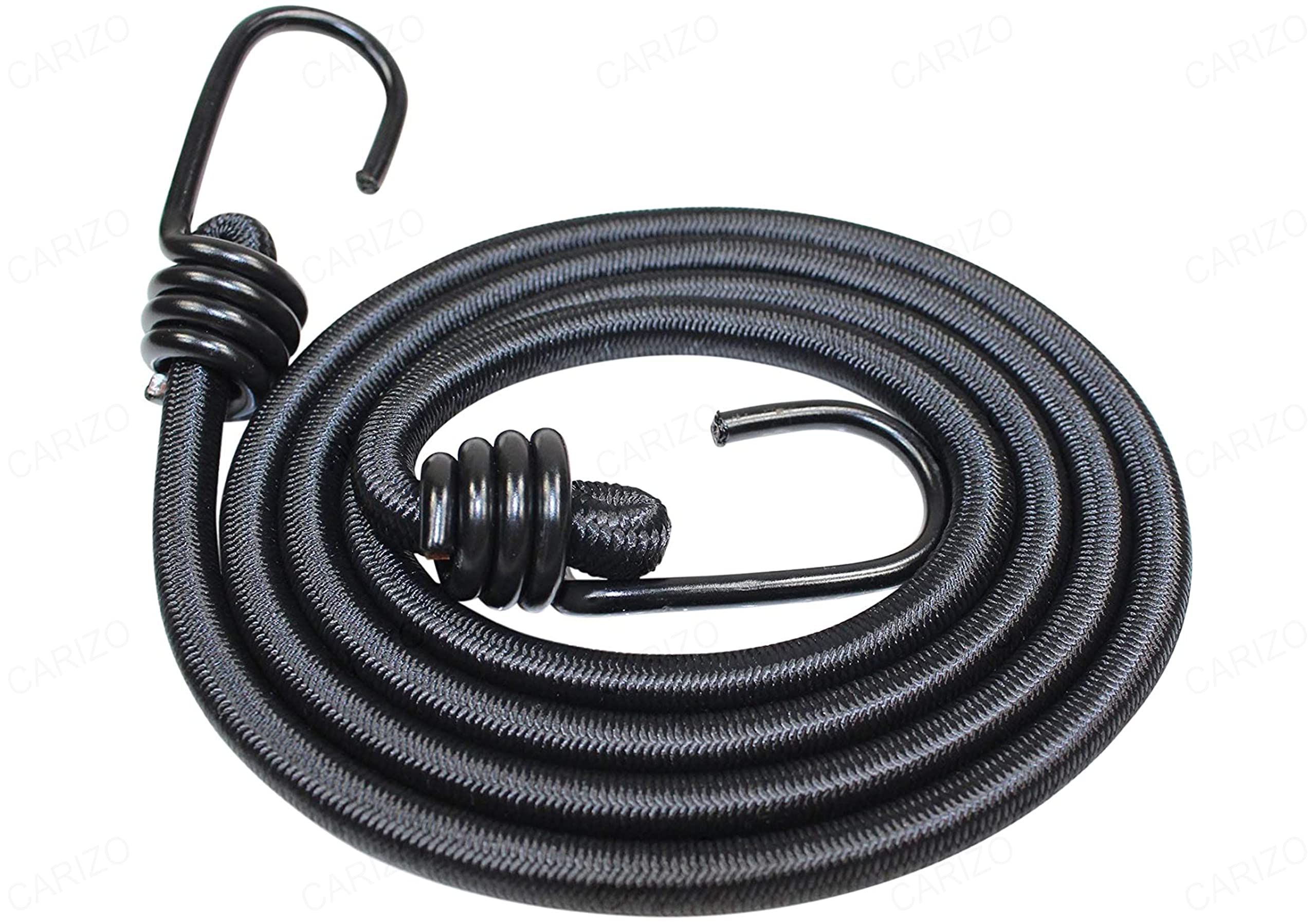 CARIZO® 5.8 Feet Heavy Duty Shock Bunjee Cords with Durable Metal Straps for Bikes, Car, Caravan, Tie Downs, Tool, Camping, Carrying and Organizing Things | Weather & Abrasion Resistant (Pack of 5)