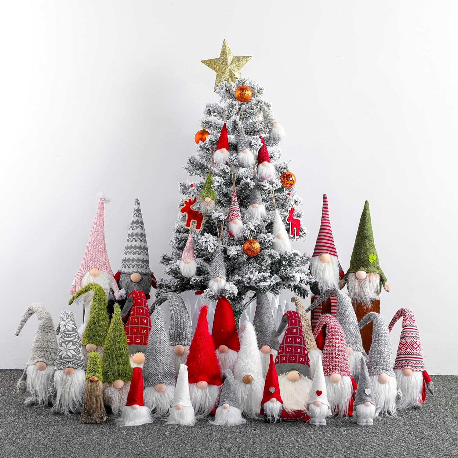 Avilia Gnomo di Natale Rosso con Cappello Calendario dell'Avvento 29x95cm - Ideale Come Decorazione Natalizia per Casa o Ufficio e Contare i Giorni Mancanti a Natale - Materiali Resistenti e Durevoli