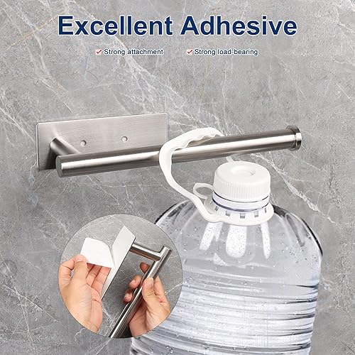 Miniatura 6 de NearMoon Toallero de mano autoadhesivo, barra de toalla de mano de acero inoxidable a prueba de óxido para baño, cocina, adhesivo y montaje en pared