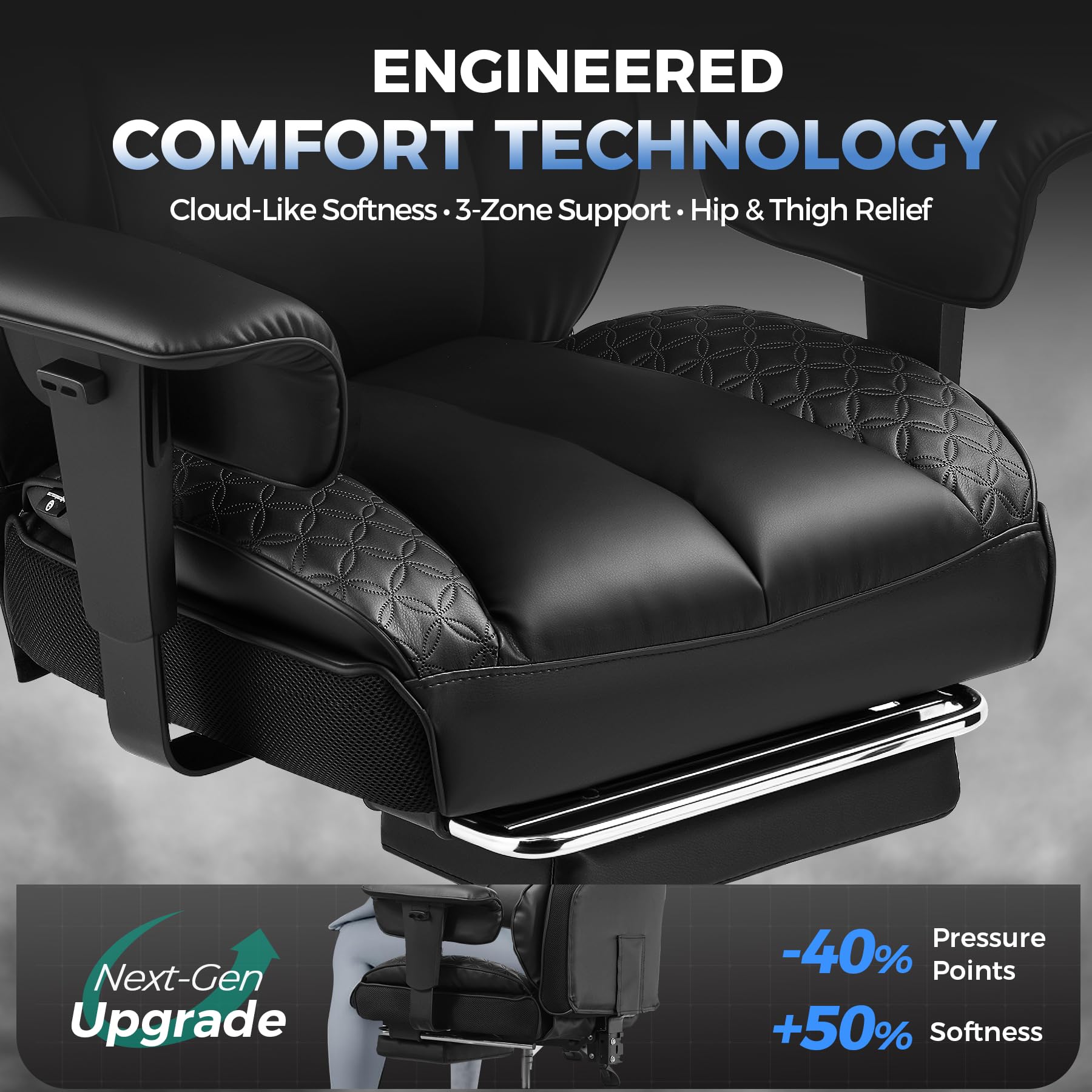 GTPLAYER Gaming Chair Racing Office Computer Ergonomic Video Game Chair Backrest and Seat Height Adjustable Swivel Recliner with Headrest and Lumbar Pillow Esports Chair, Red view 4
