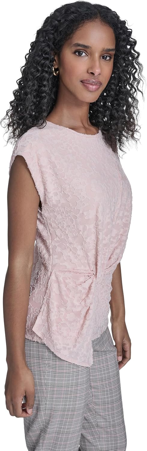 Tommy Hilfiger Womens Sleeveless Knit Asymmetrical Knit Front Blouse - Image 3