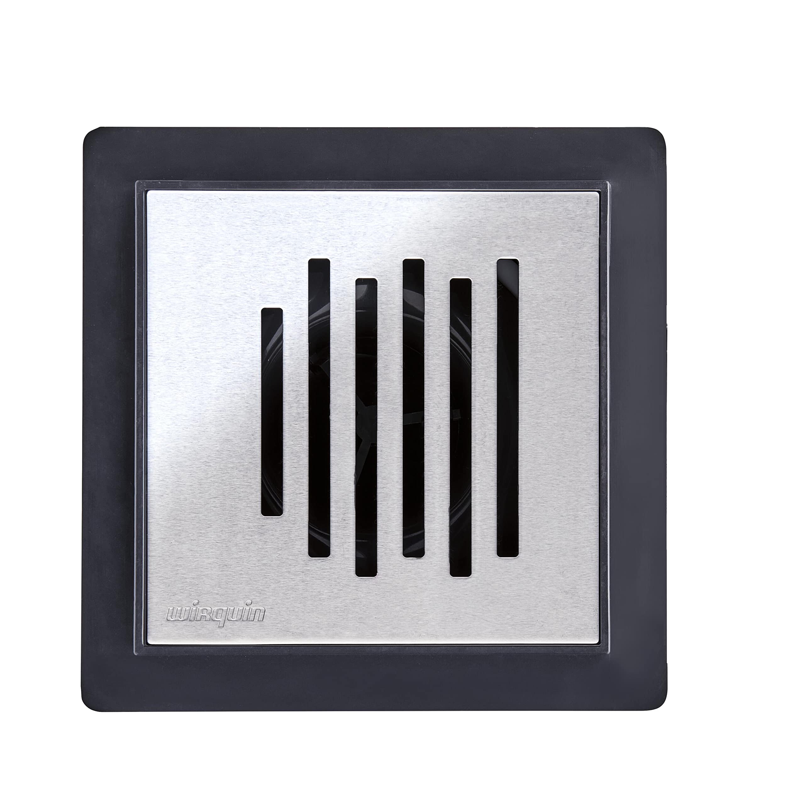 Wirquin 30723963 Bonde de Douche à Chaper Venisio Vertical 11,5 x 11,5 cm | Grille inox brossé, débit 32 L/min, installation facile, anti-odeurs, entretien facile, chromé