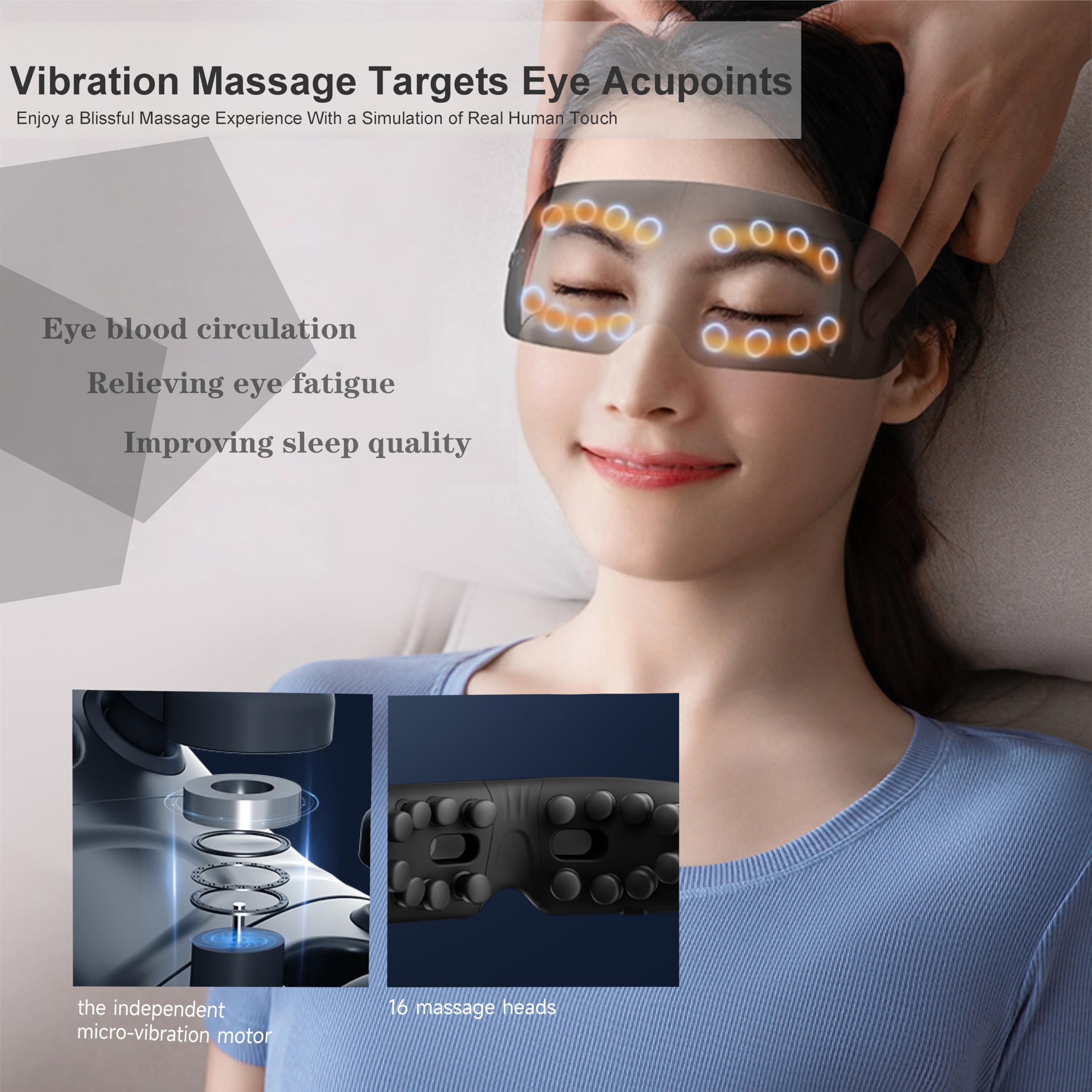 Amazon.com: Isfuro Eye Massager with Heat and Vibration for Migraines -  Heated Mask for Sinus Relief and Eye Strain Reduction - Black : Health &  Household