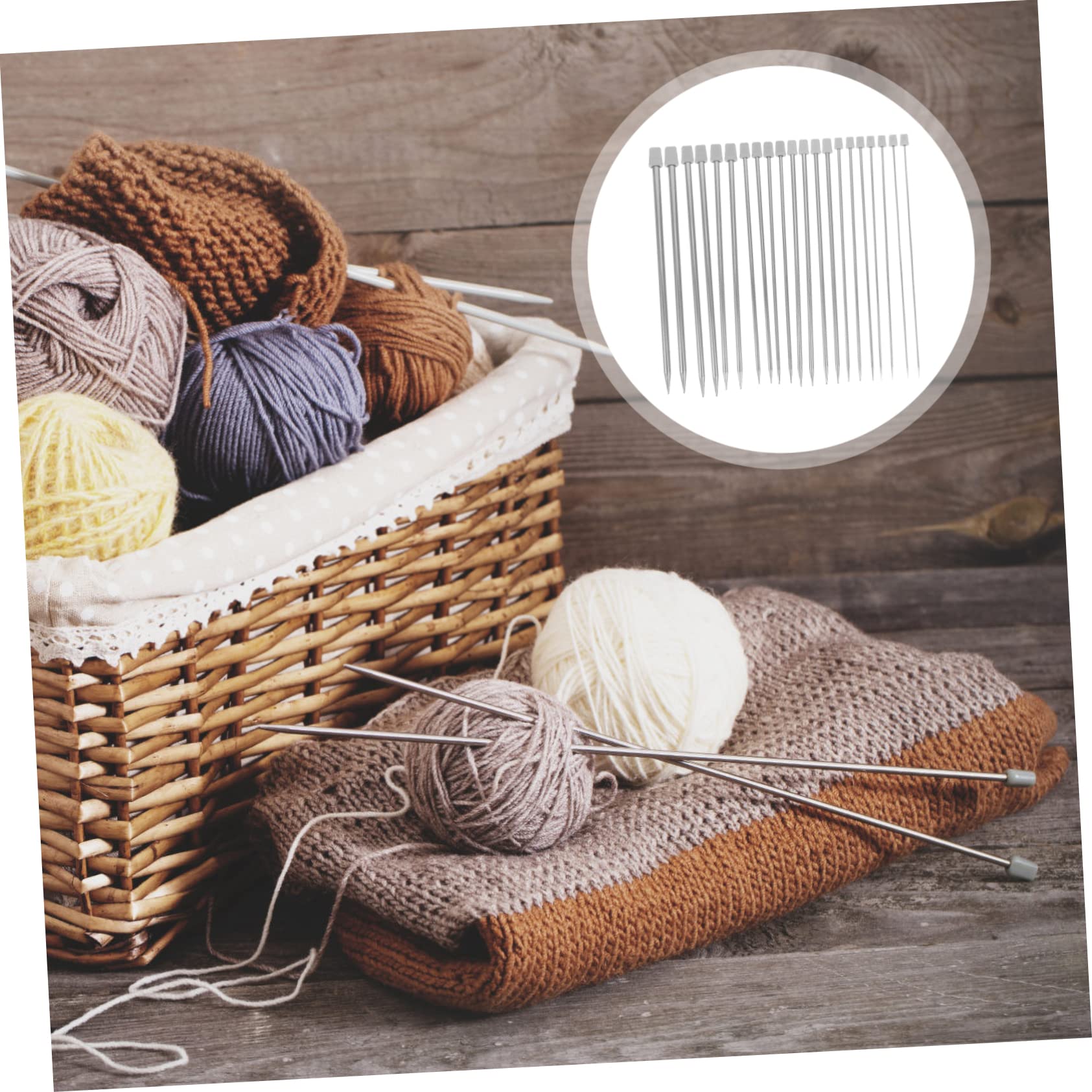 TEHAUX 110piezas Agujas De Tejer De Acero De Agujas Rectas De Punta Simple Para Manualidades De Para Principiantes y Aficionados