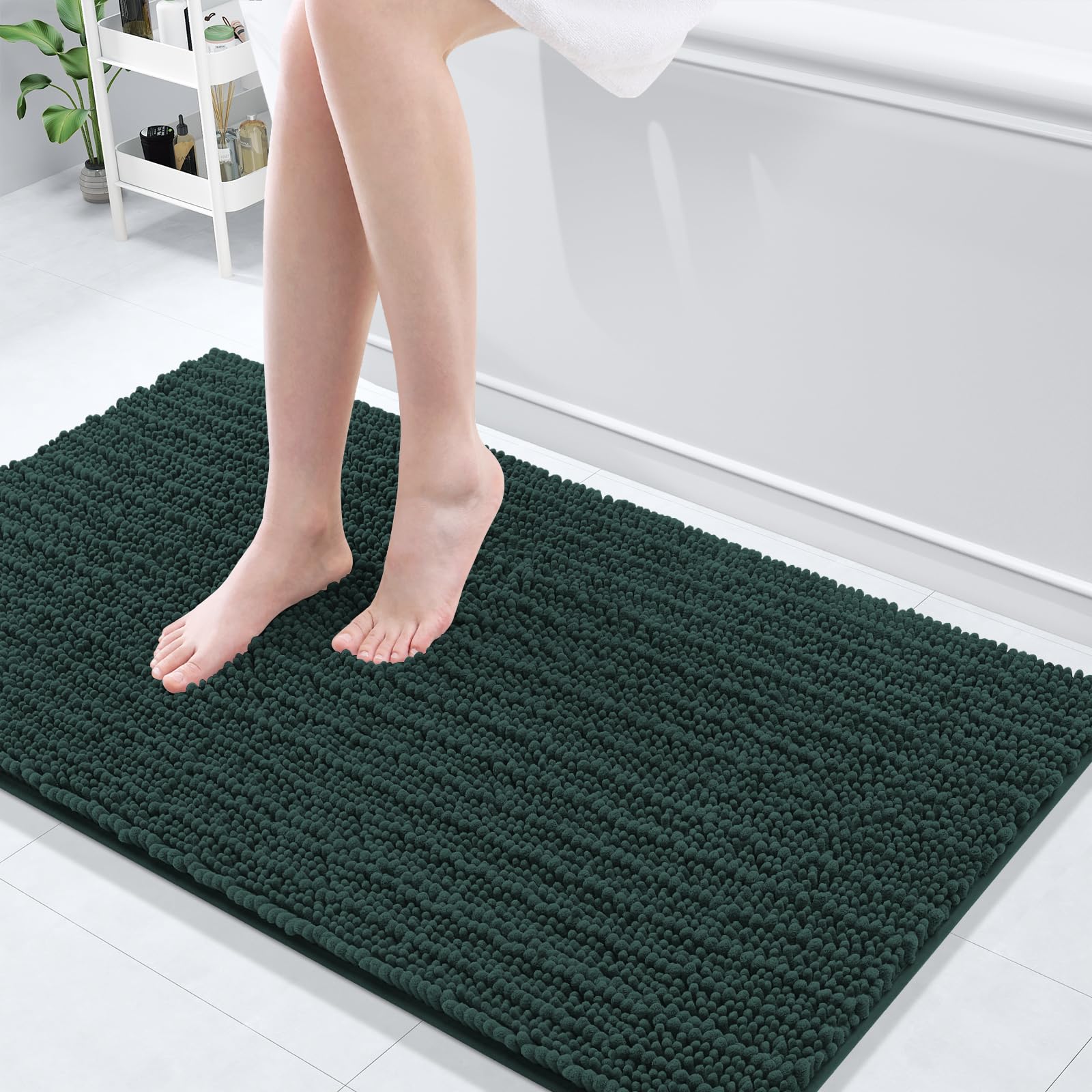 Arotive Luxury Chenille Bathroom Rug Mat, Extra Soft Thick Absorbent Shaggy Bath Rugs, Non-Slip Machine Wash Dry, Plush Bath Mats for Bathroom, Shower