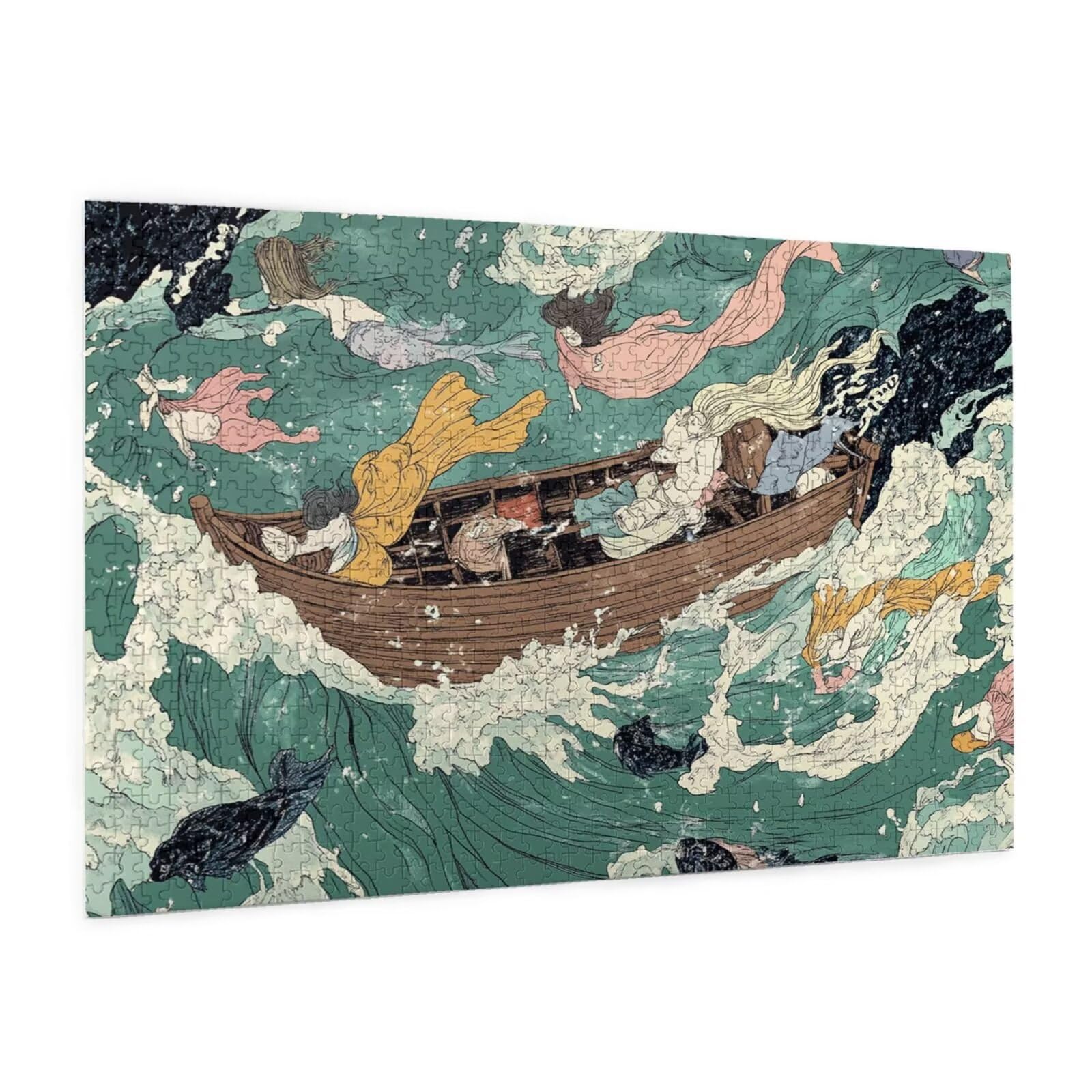 Puzzle abstrakcyjne, 1500 elementów, krajobraz, puzzle dla dorosłych, z pudełkiem na prezent, duże drewniane puzzle dla dorosłych, gra zręcznościowa dla całej rodziny, prezenty dla kobiet, 87 x 57 cm