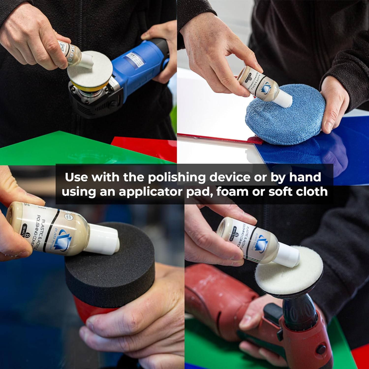 Glass Polish 1.7oz (50ml) Plastic & Acrylic Polishing Compound for Professional High-Gloss Micro Finishes - GP14017