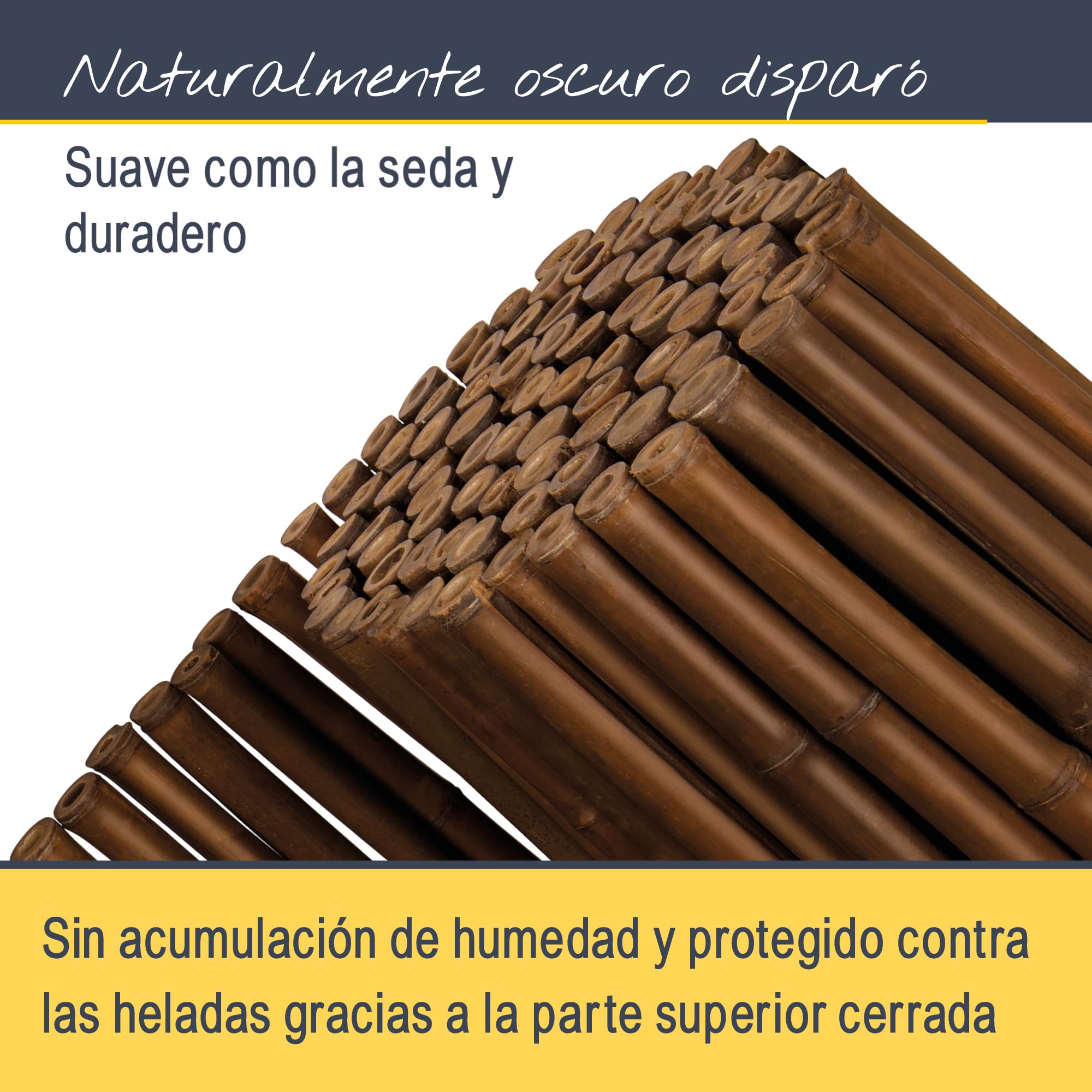 Sol Royal Valla de Bambú Premium 120x250cm B23 Marrón Oscuro - cañas de bambú endurecido Ø 2-3cm, Valla de bambú Resistente a la Intemperie para Interiores y Exteriores