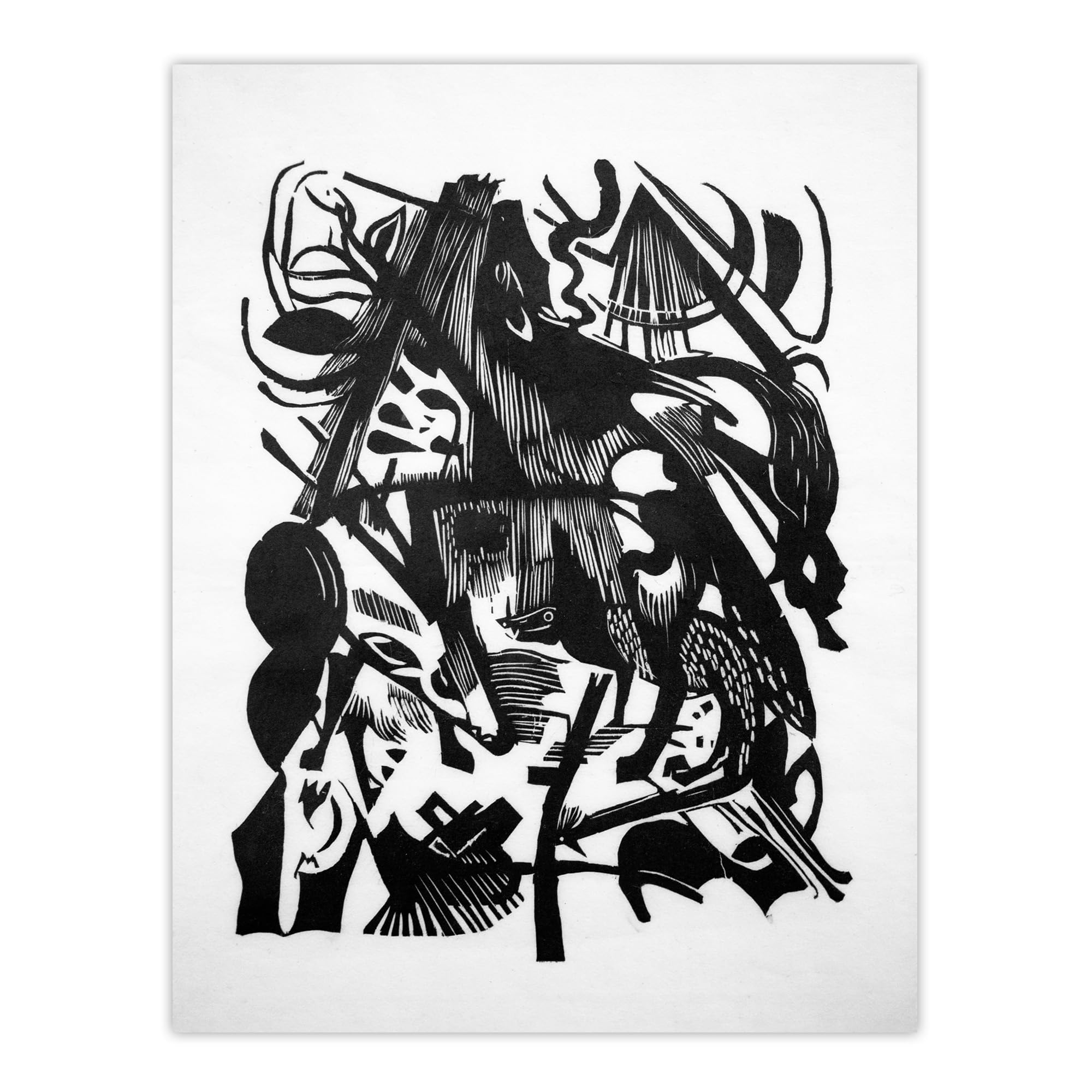 Artery8 Birth Of The Wolves Abstract Franz Marc Vintage Wall Art Poster Print 12X16" Size 12