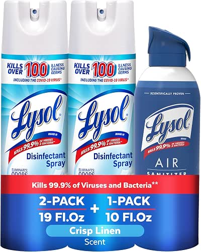 Lysol Bundle containing x2 Lysol Disinfectant Spray for Hard and