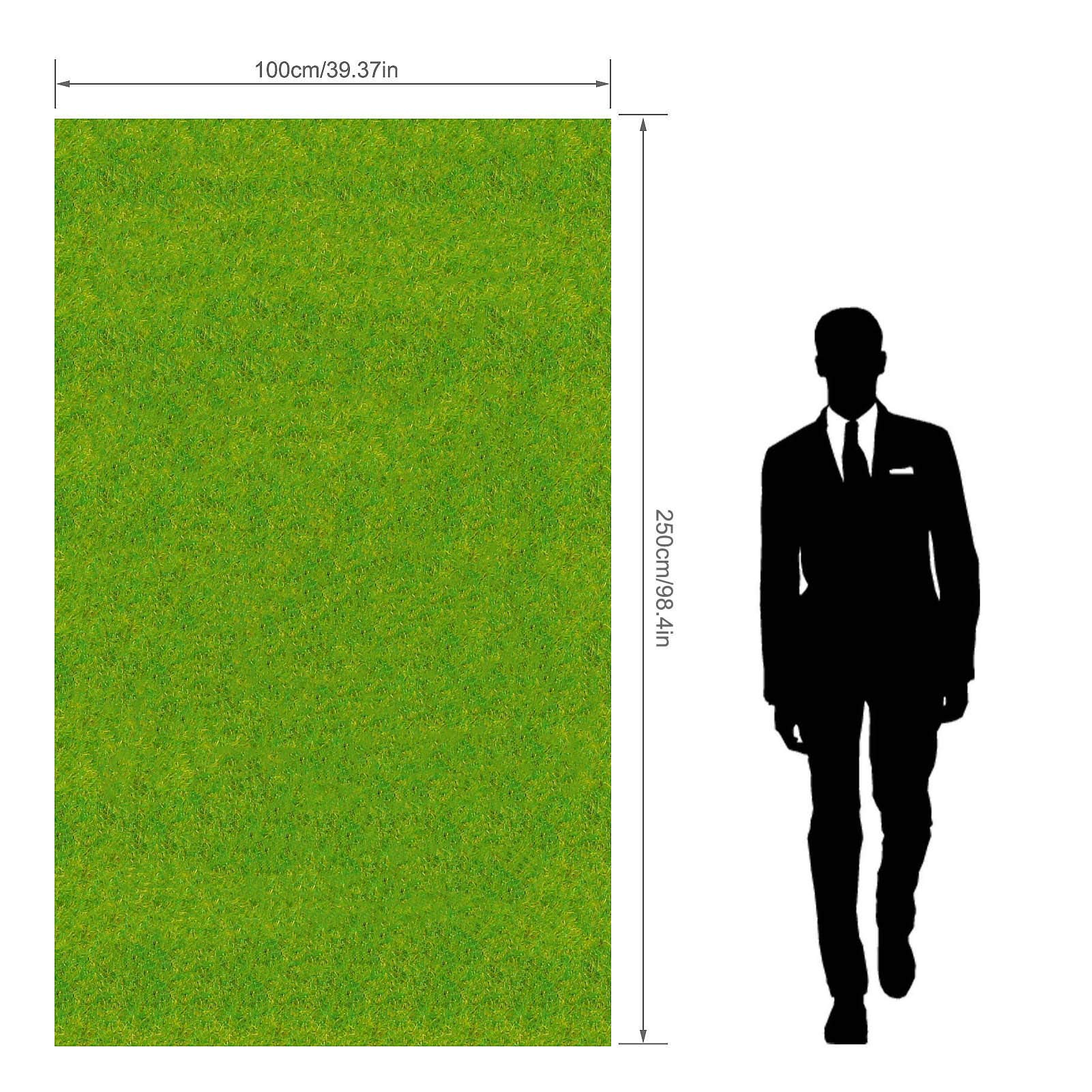 Evemodel Alfombra de césped 1 x 2,5 m verde herbáceo para modelismo | Aspecto natural · Se puede cortar · Para paisajes creativos