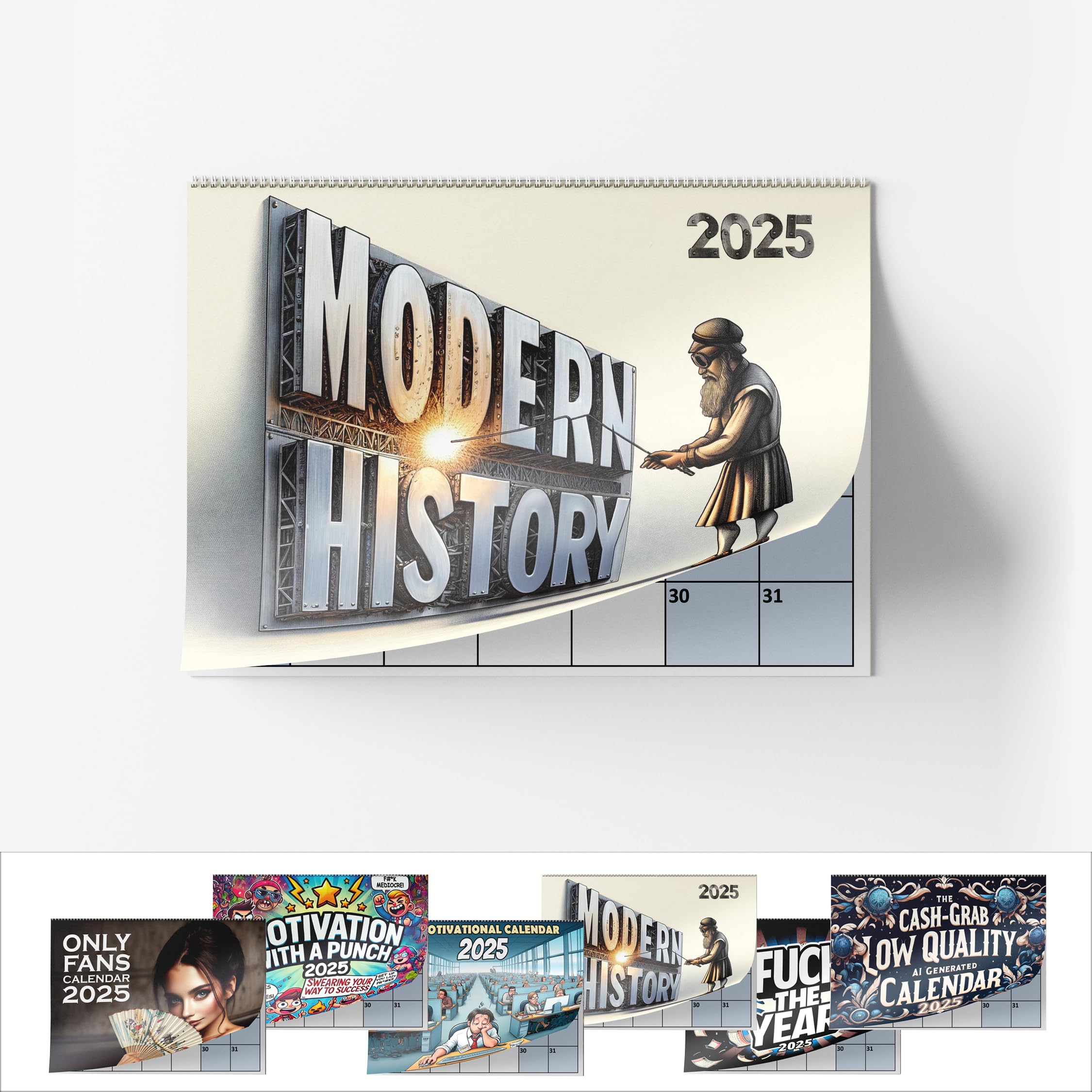A5 Wall Calendar - Choice Of Designs And Sizes - Modern History Famous Figures Calendar - A4 when opened - Iconic Historical People in Modern Times