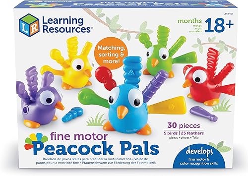 Miniatura 6 de Learning Resources Compañeros de pavo real de motor fino, 5 piezas, a partir de 18 meses, juguetes de aprendizaje para niños pequeños, juguetes de