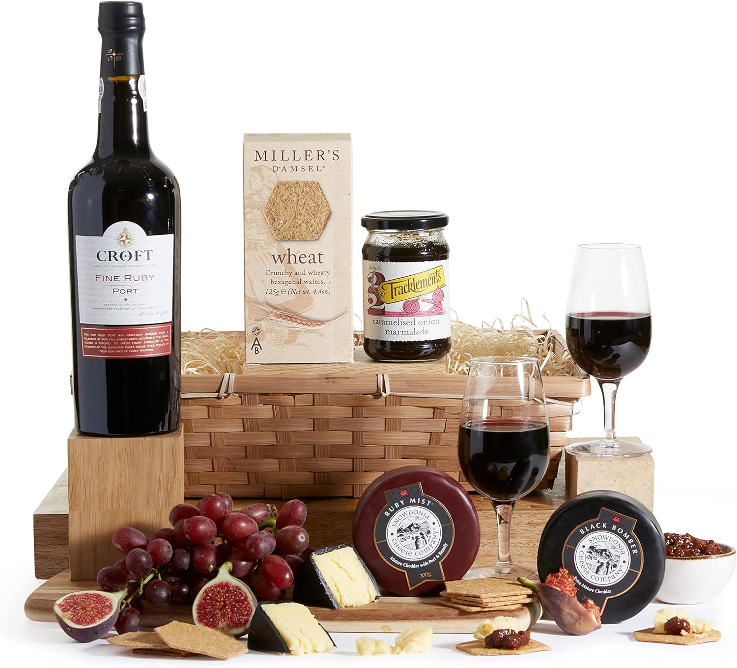 Luxury Port & Cheese Gift Hamper Indulgent Fathers Day Hamper for Dad