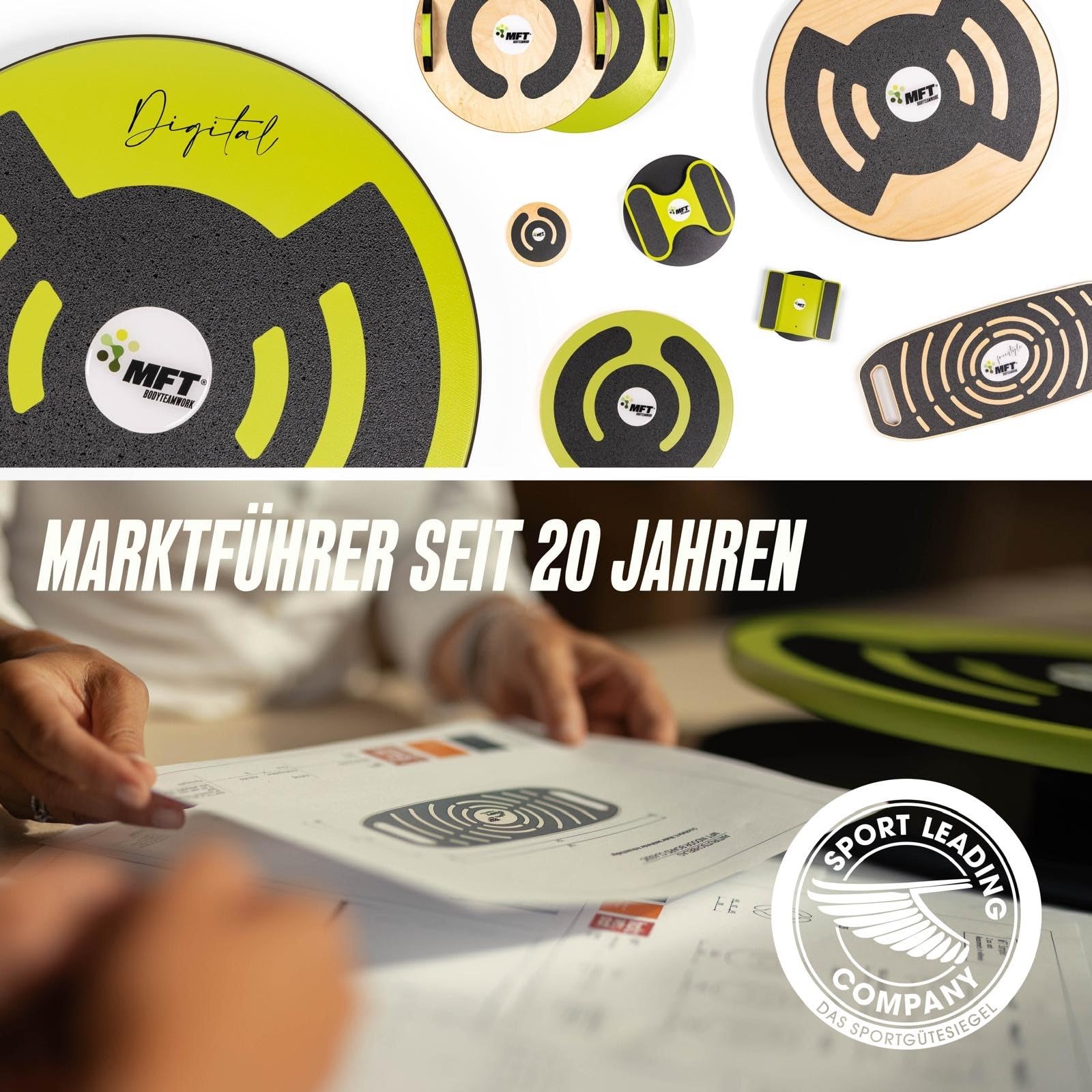 MFT Challenge Disc Classic Balance Board (made in Austria) stabil aus Holz mit rutschfestem Belag, Gleichgewichtstrainer zur Stärkung der Muskulatur, Koordination, Training, Prävention für jedes Alter