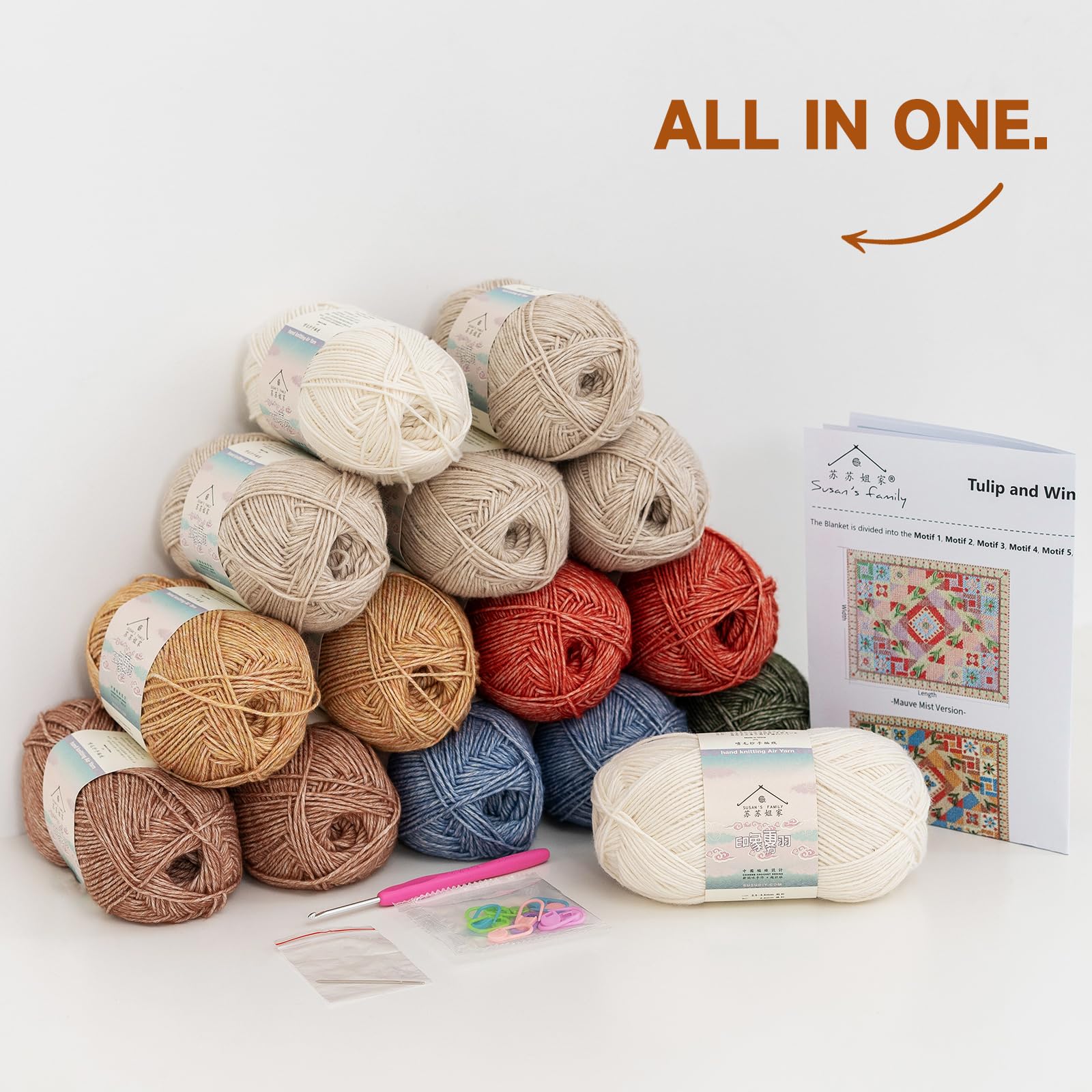 Amazon.com: Susan's Family Tulip and Windmill Blanket Crochet Kit