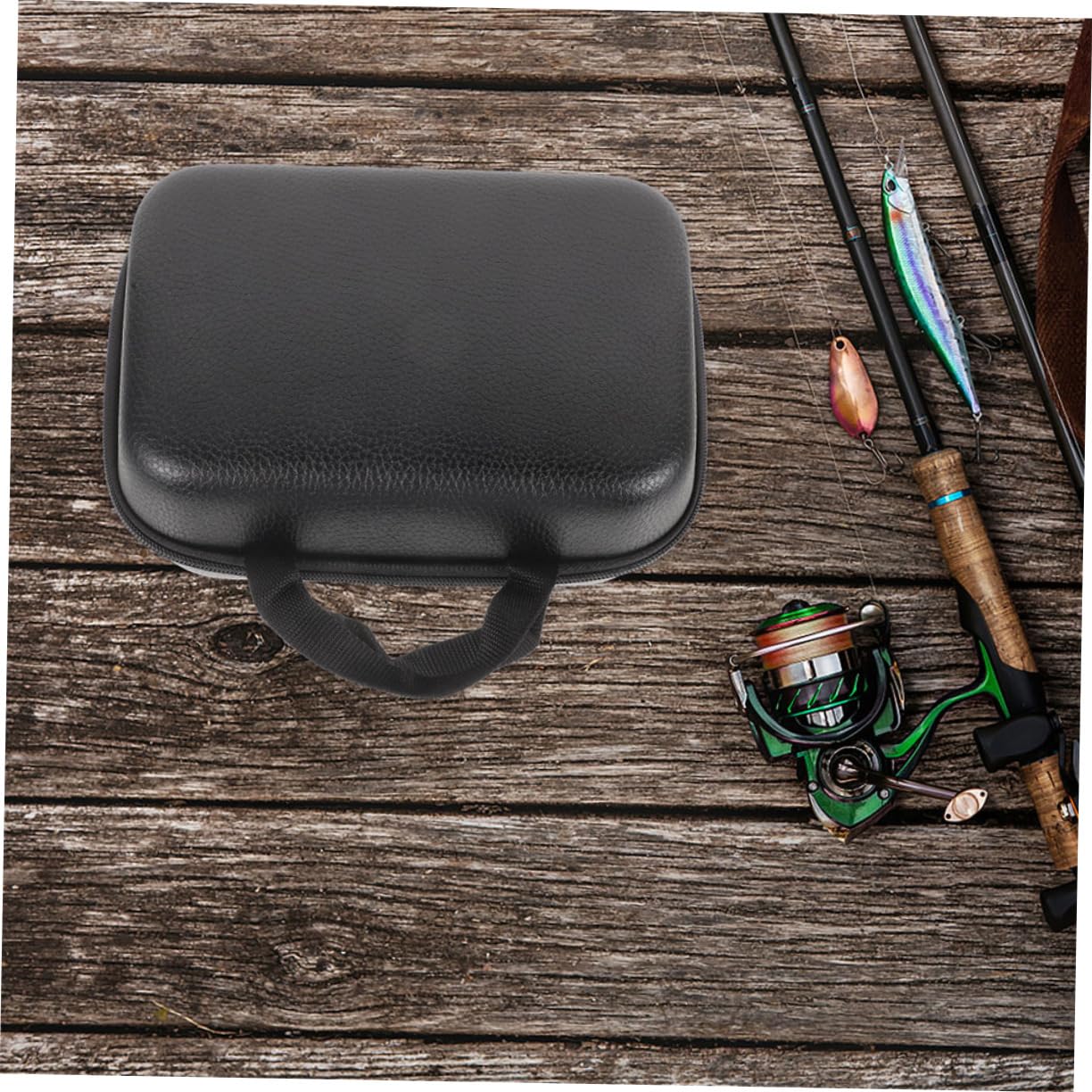 Yardwe Sacca per Mulinello da Pesca 2 Pezzi in Eva Nera Protegge Mulinelli da Urti e Pioggia Custodia Portatile per Accessori Pesca