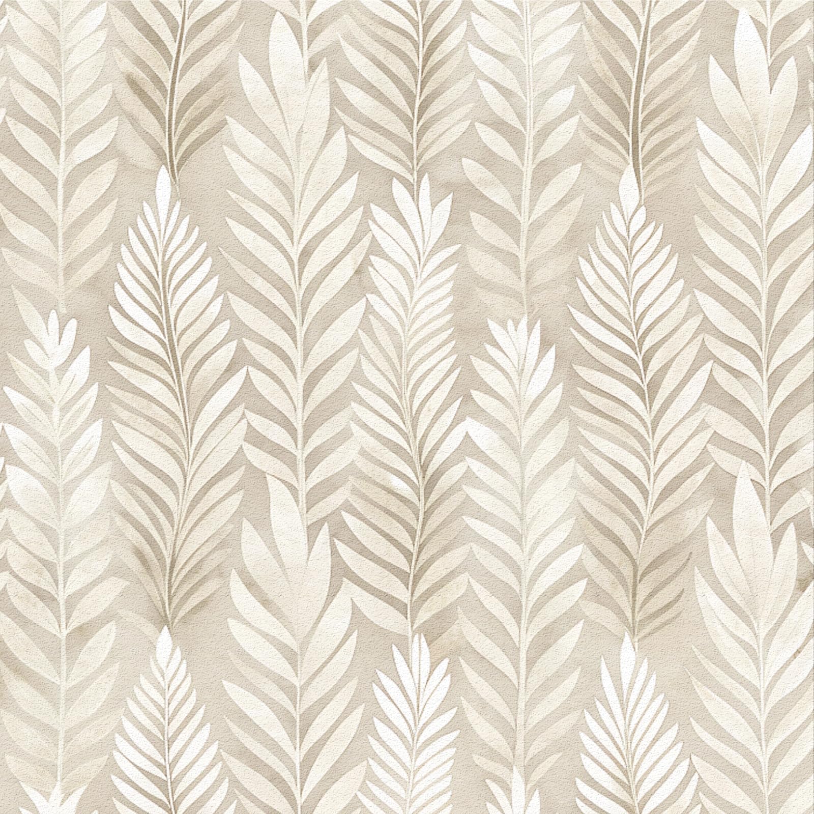 Douthfolle Beige Leaf Peel and Stick Wallpaper, 44 x 500 cm Boho Self Adhesive Wallpaper Modern Beige Leaf Plant Floral Self Adhesive Furniture Wrap for Living Room,Bathroom,Cabinets,Kitchen