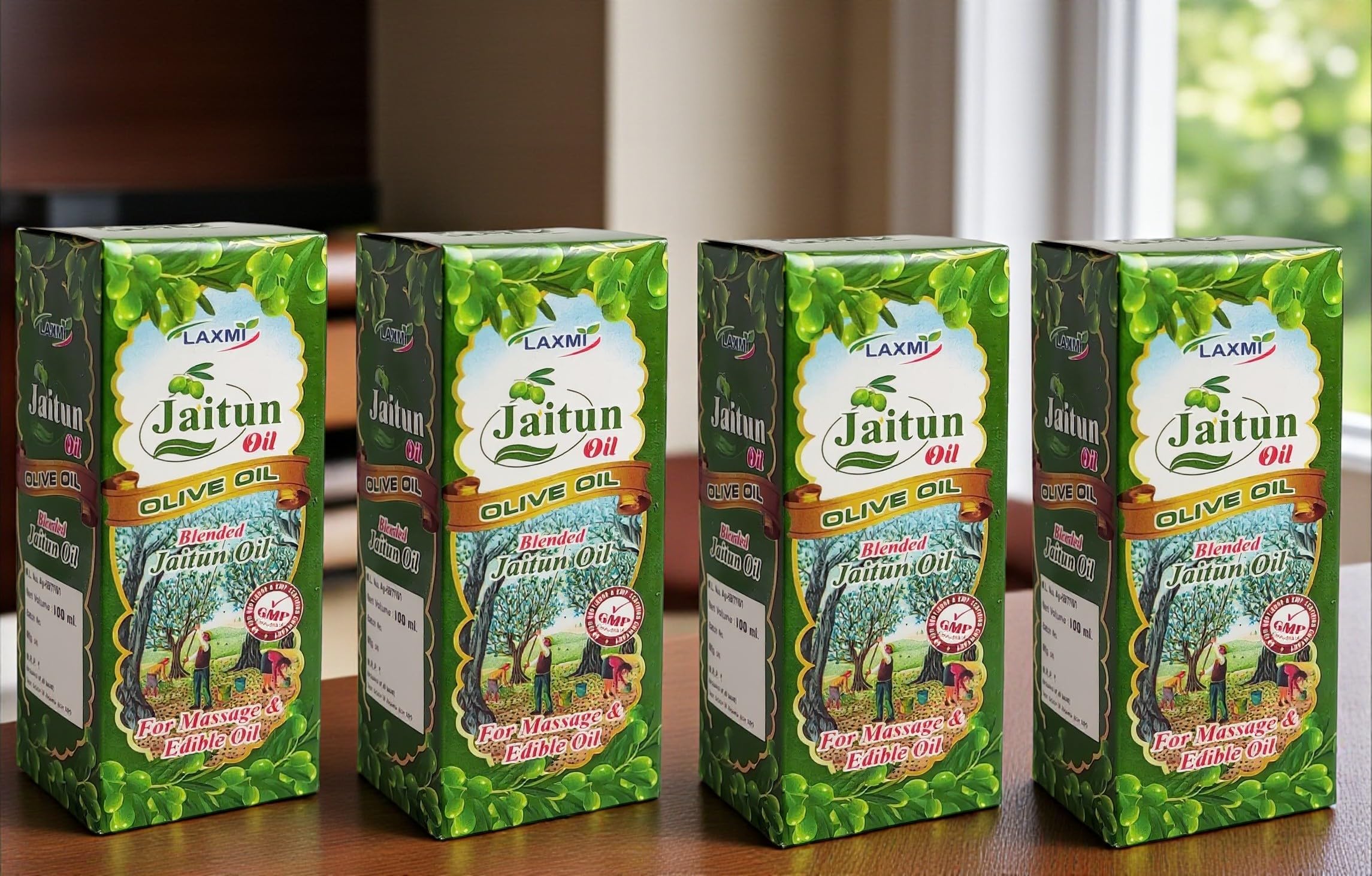 LAXMI Olive Oil Extra Light For Skin Hair Face Body Treatment And Baby Massage Oil Jaitun Tail (400 ml)-image-33