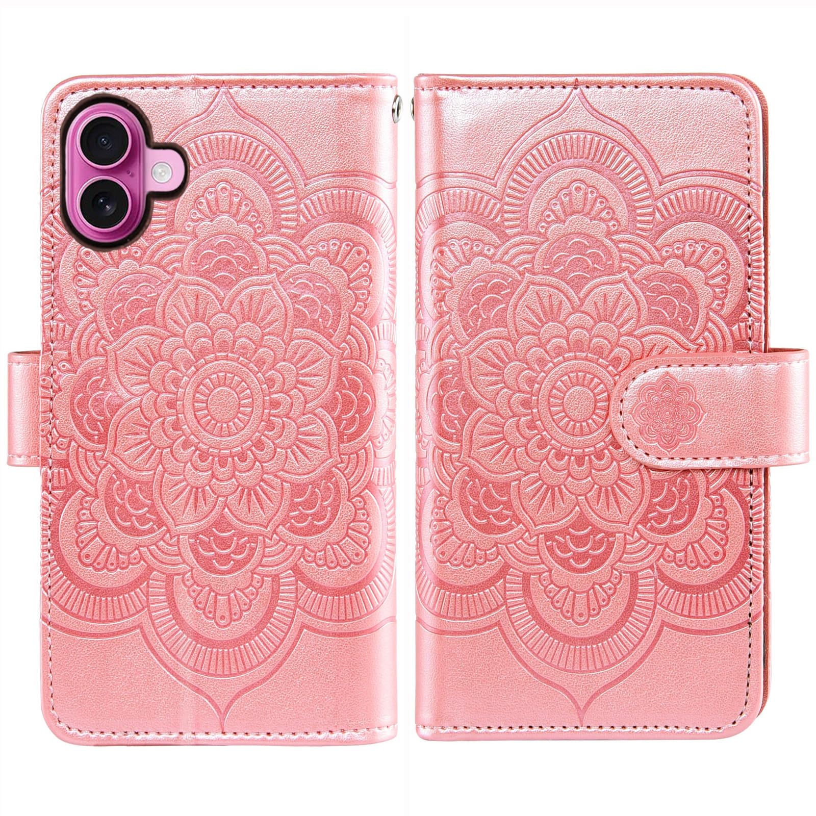 Asuwish Compatible With IPhone 16 Plus 6.7 Inch Wallet Case Tempered Glass Screen Protector And Zipper Retro Leather Flip Cover Card Holder Stand Cell For I Phone16 16 I16 16Plus Women