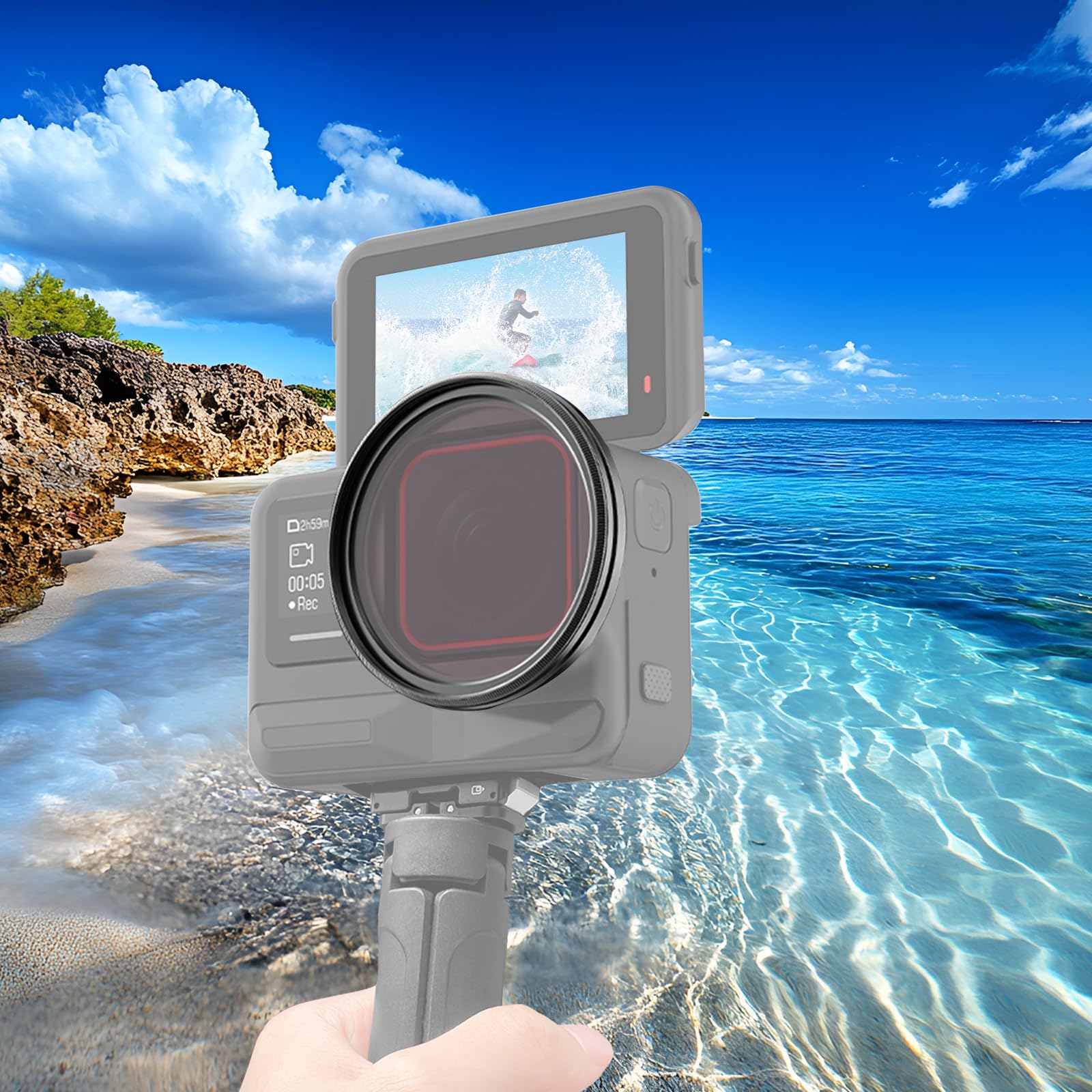 PULUZ Cadre d'objectif de Protection Objectif pour Insta360 Ace Pro 2, Support métallique de Filtre en métal pour filtres Ronds ND/CPL de 52mm