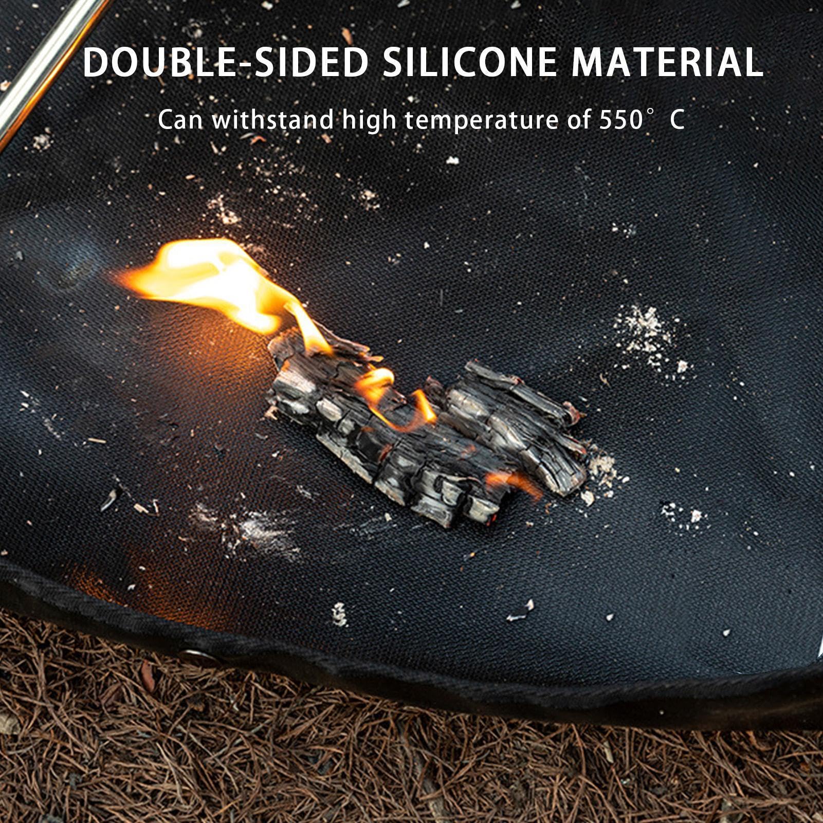 Tapis de protection en silicone ignifuge pour brasero hexagonal - Taille L