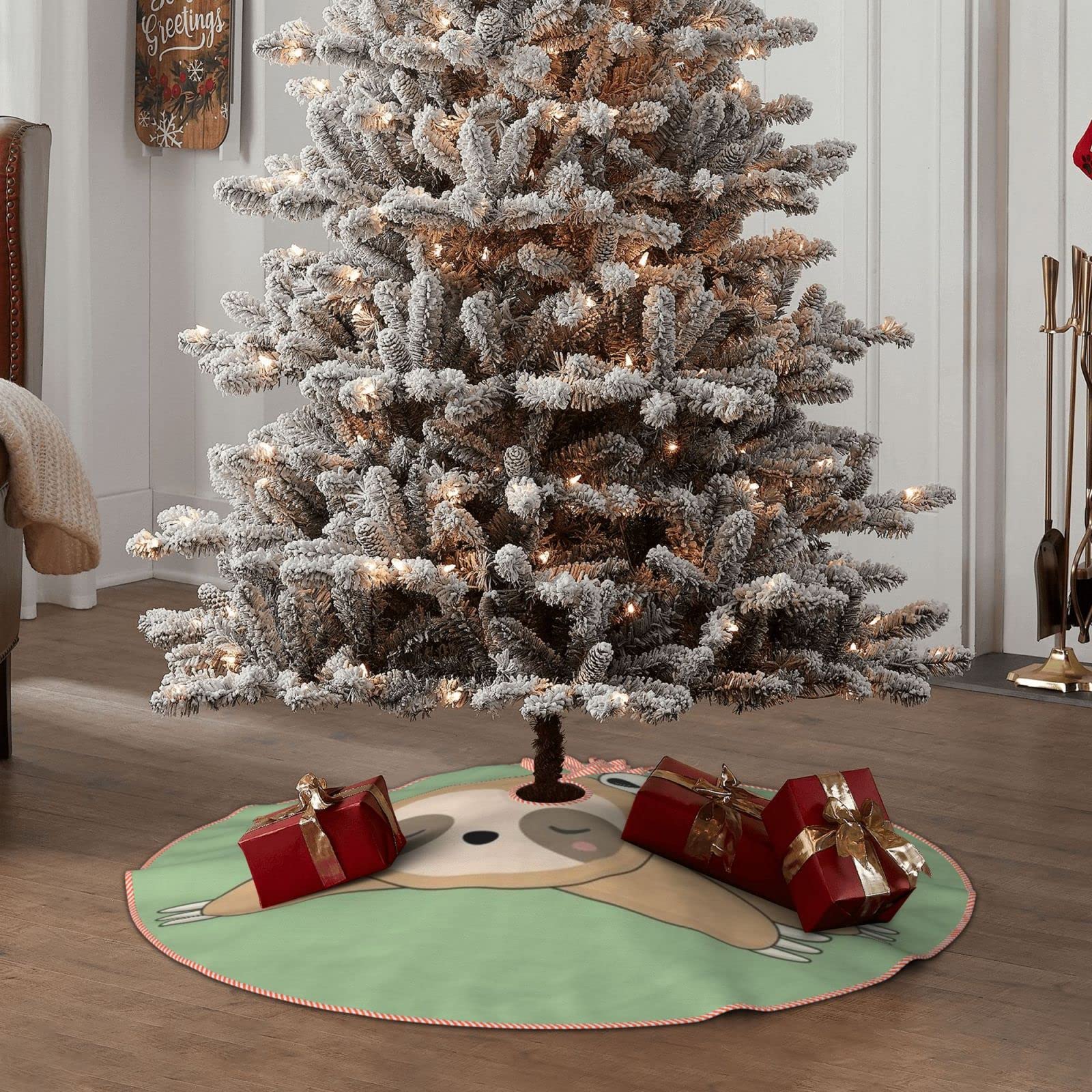 Cute panda and sloth Christmas tree dress with cambric edge: 30 inches,  suitable for Christmas, Halloween, New Year and other holidays. :  Amazon.nl: Home & Kitchen