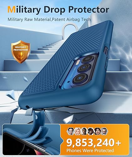 Miniatura 4 de JXVM Funda para Motorola Moto Edge 2021 (Edge 5G UW) funda protectora de doble capa resistente para teléfono celular, a prueba de golpes, con